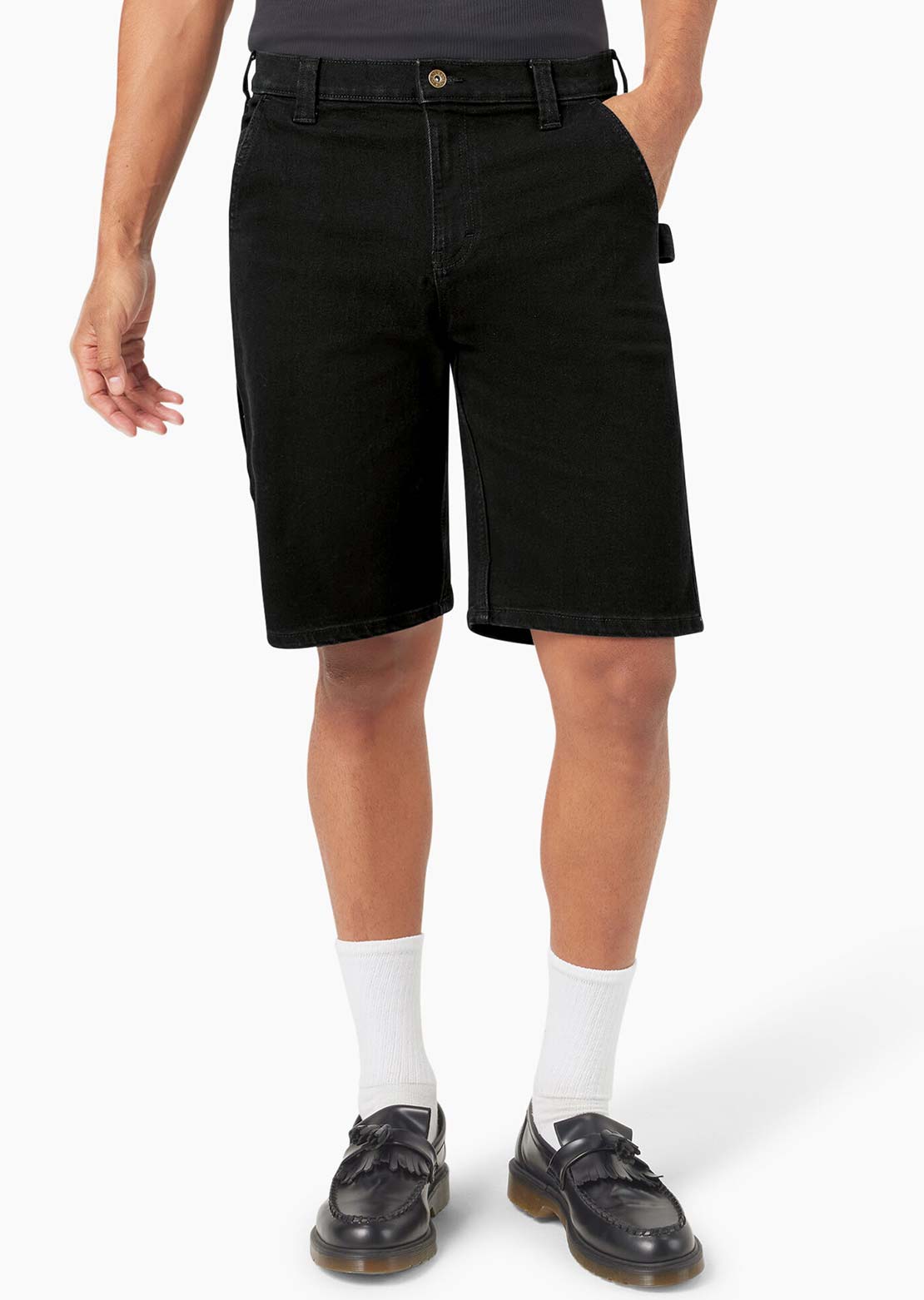 Dickies Mens Salton City Gym 10 Inch Sweat Short Black Drawstring