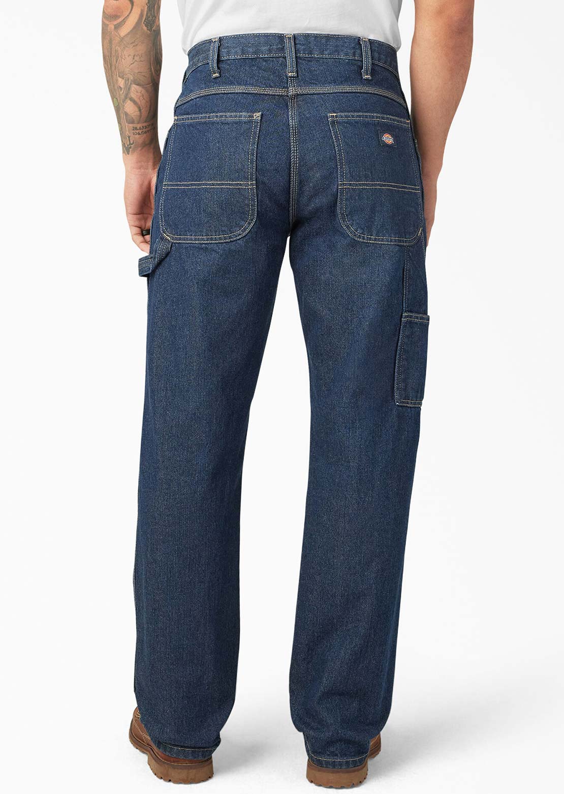 Dickies Men's Relaxed Utility Denim Jeans Rinsed Indigo Blue