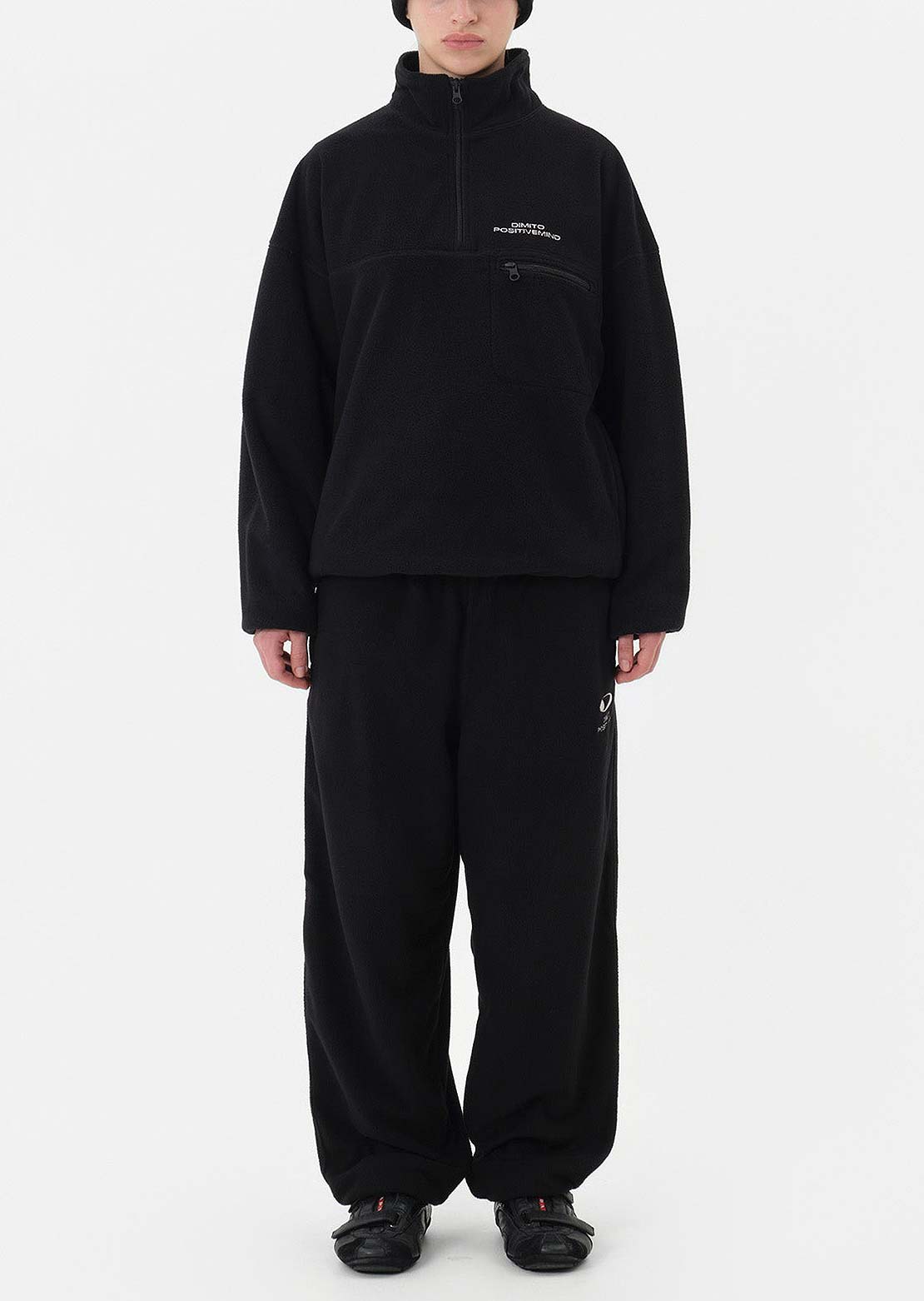 Dimito Unisex 25 Fleece Half Zip Black