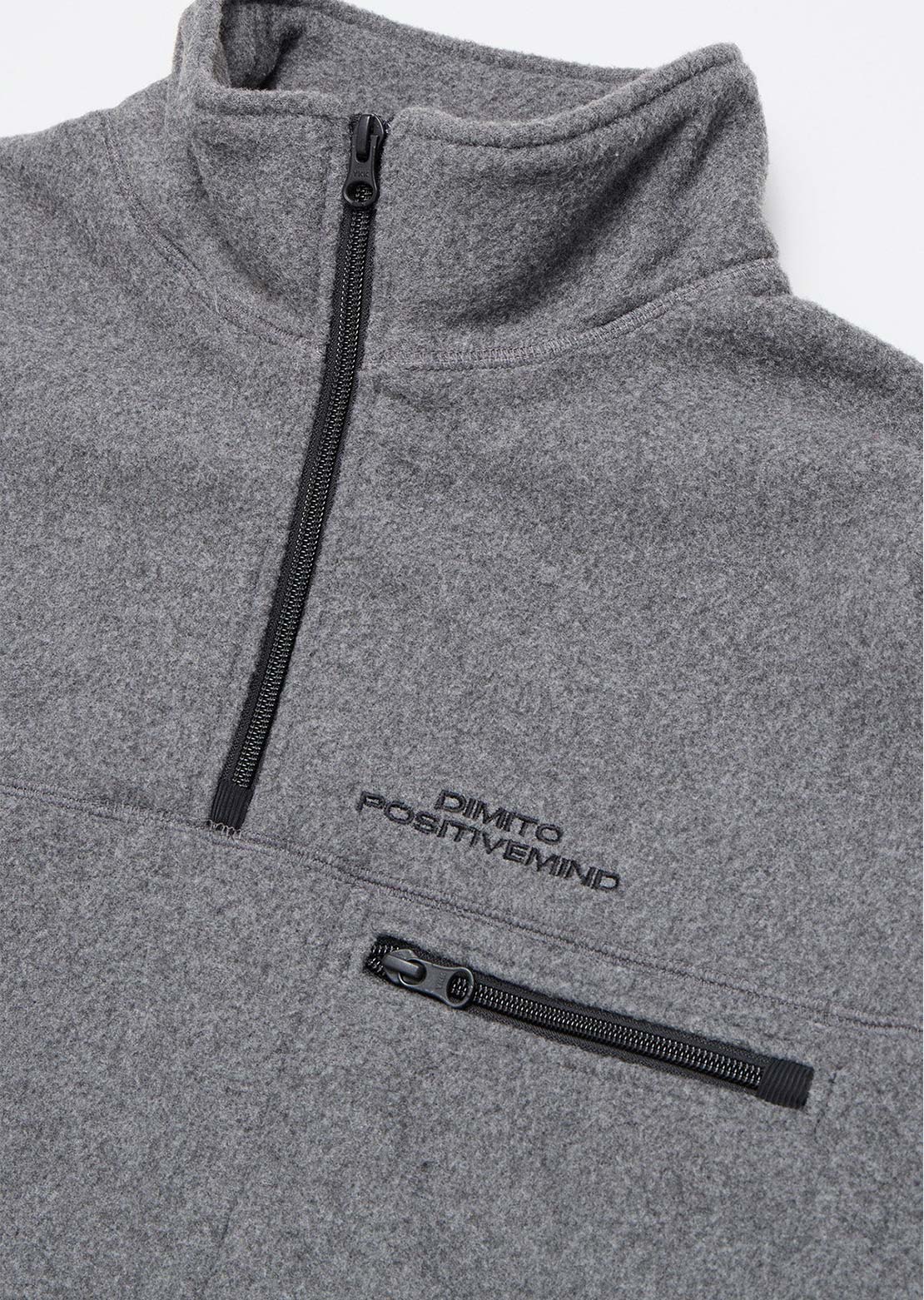 Dimito Unisex 25 Fleece Half Zip Heather Grey