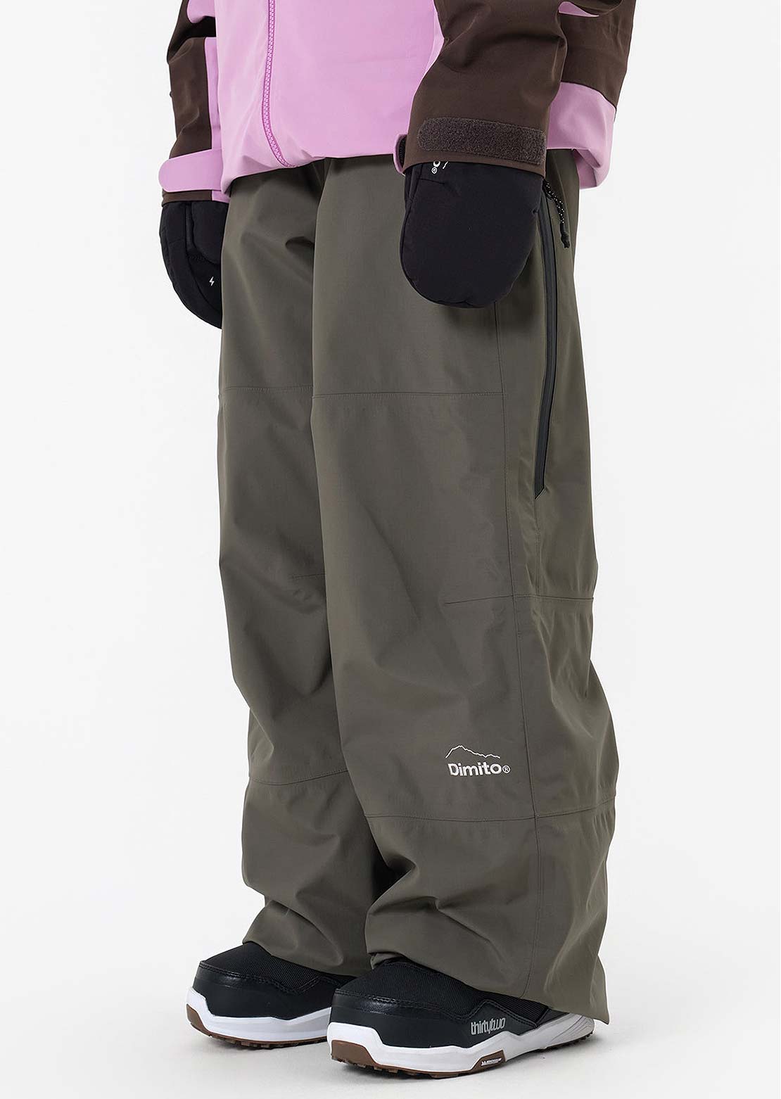 Dimito Unisex Air Vent Banded Pants Dark Olive