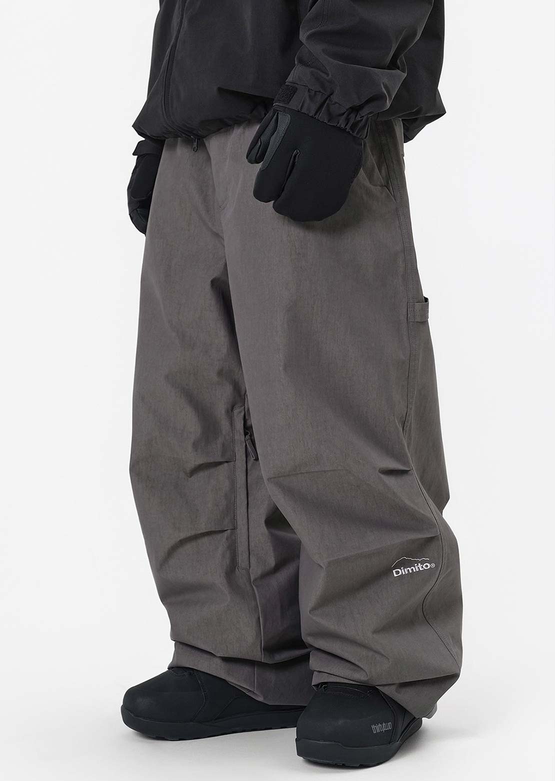 Dimito Unisex Carpenter Wide Pants Fade Grey