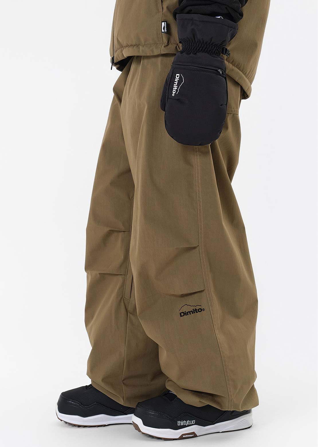 Dimito Unisex Carpenter Wide Pants Fade Walnut