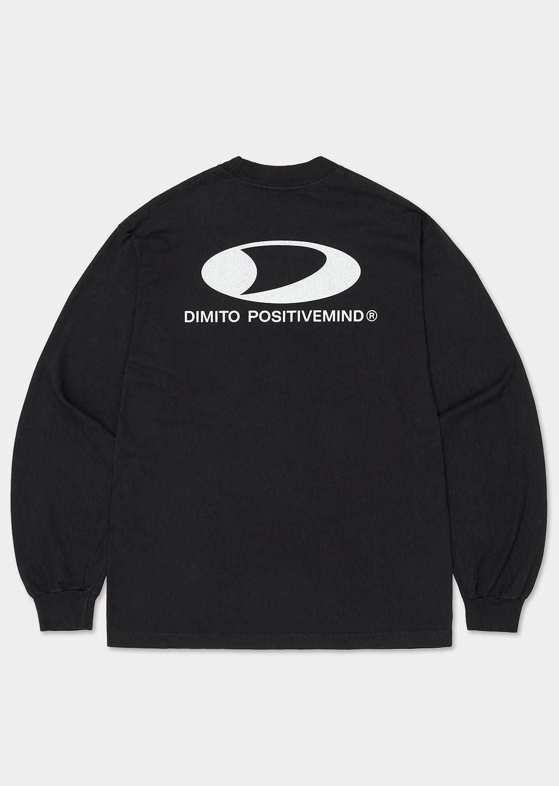 Dimito Unisex Circle Big Logo Pocket LSV GD 6.5oz Long Sleeve Black