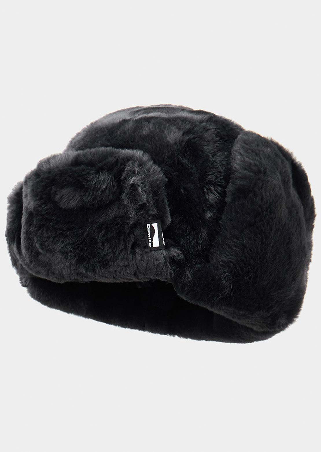 Dimito Unisex Eco Fur Ear Flap Hat Black