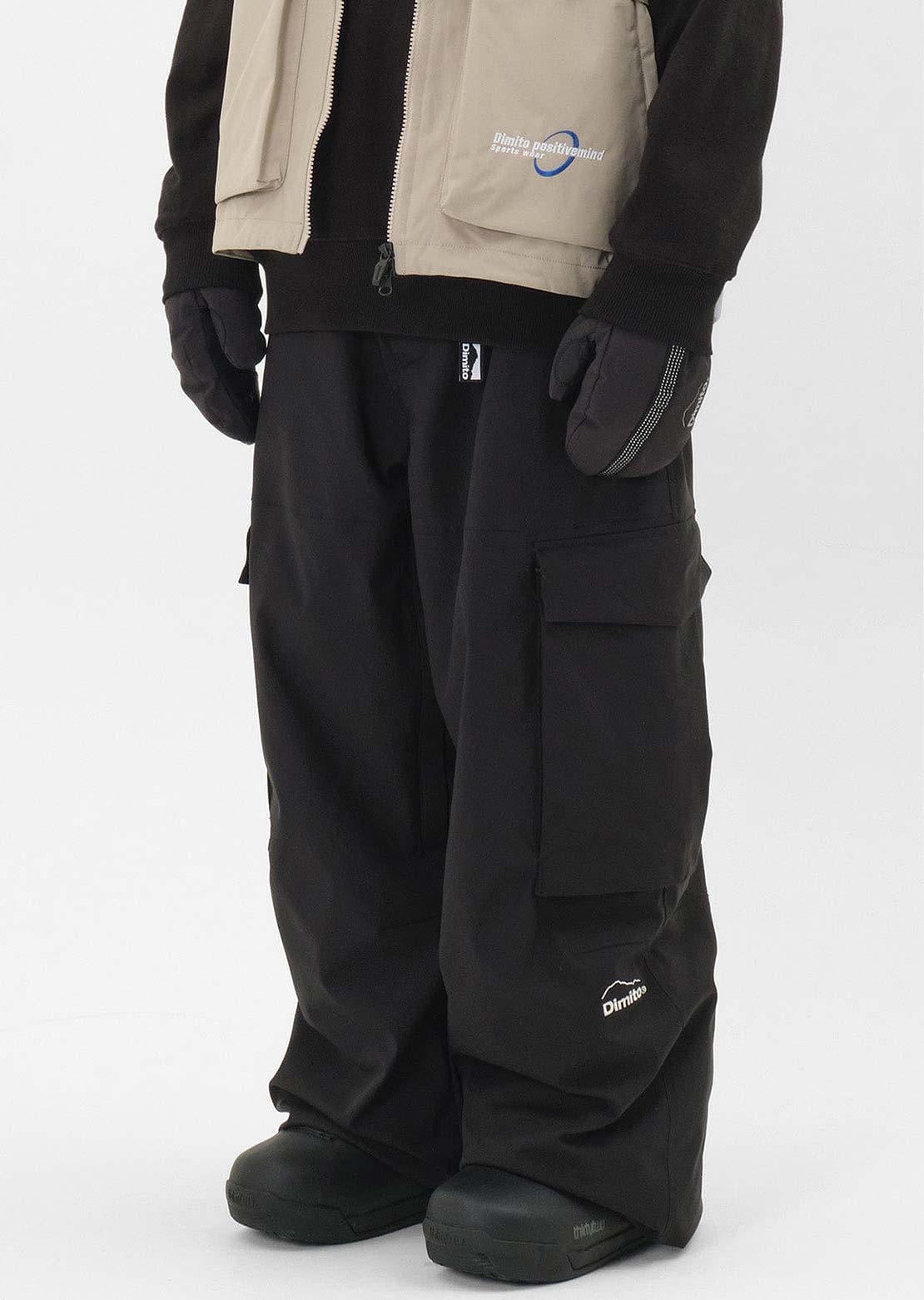 Dimito Unisex Giant Cargo Pants Black