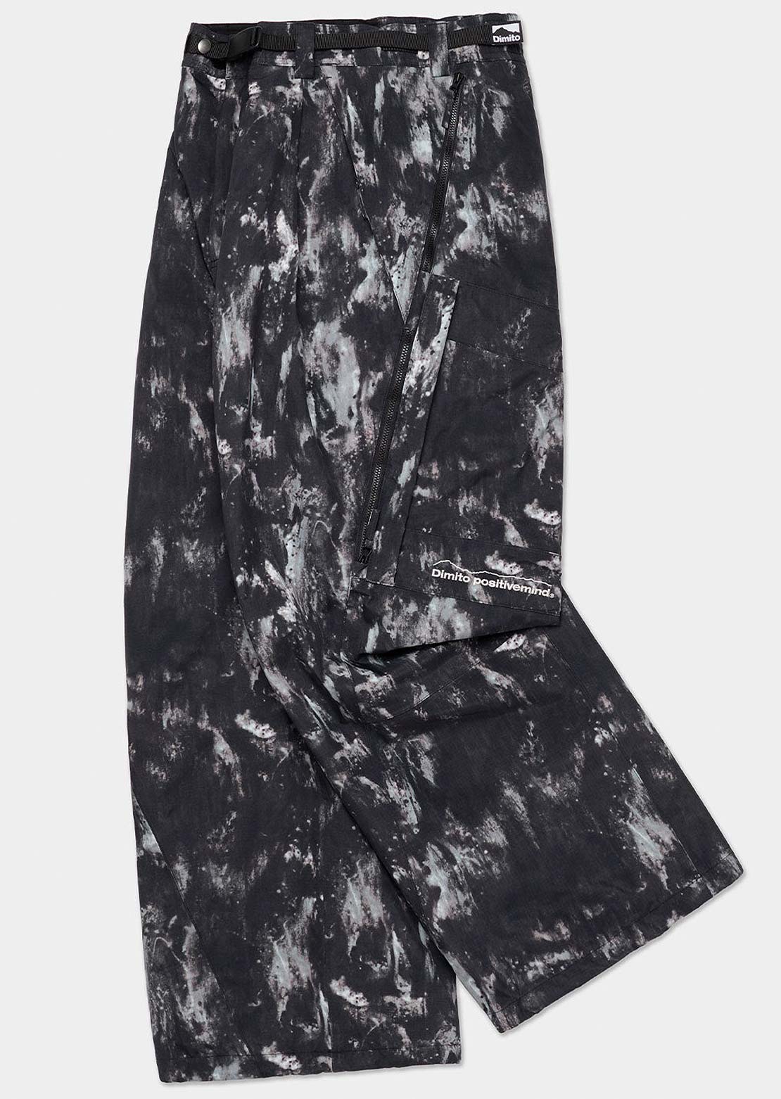 Dimito Unisex Giant Cargo Pants Marble Black