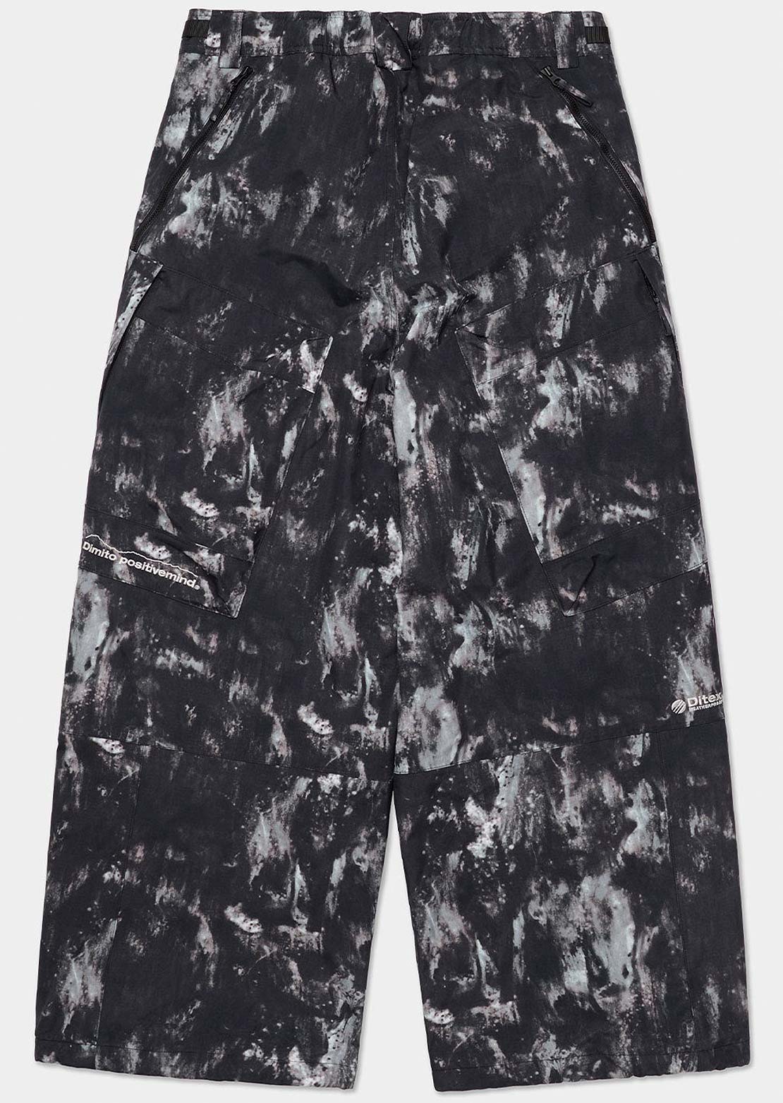 Dimito Unisex Giant Cargo Pants Marble Black