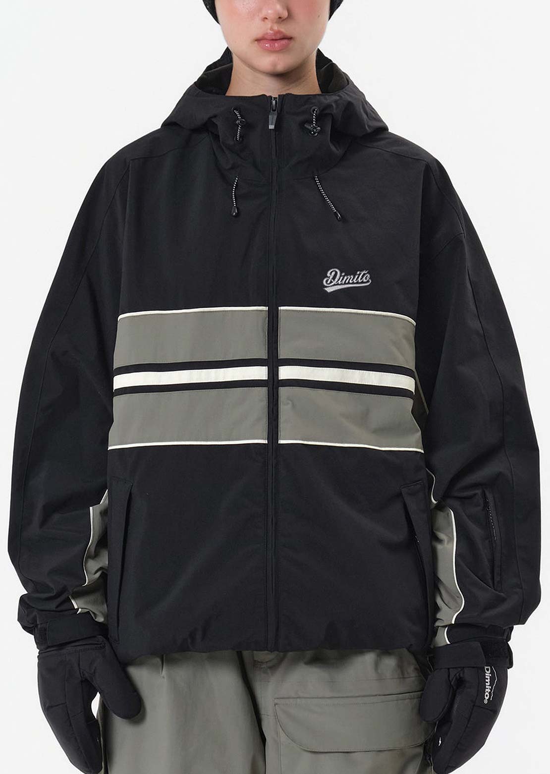 Dimito Unisex Line Wind Jacket Black