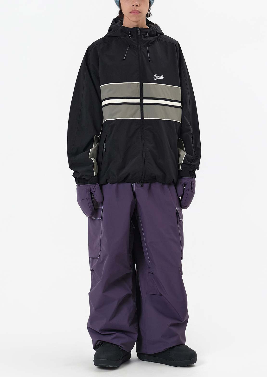 Dimito Unisex Line Wind Jacket Black