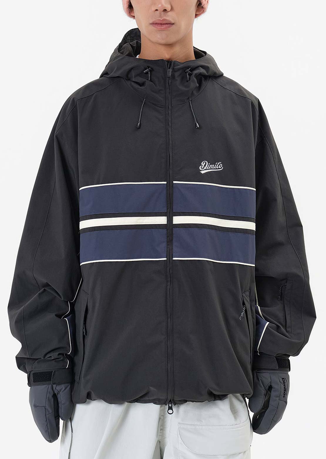 Dimito Unisex Line Wind Jacket Light Black