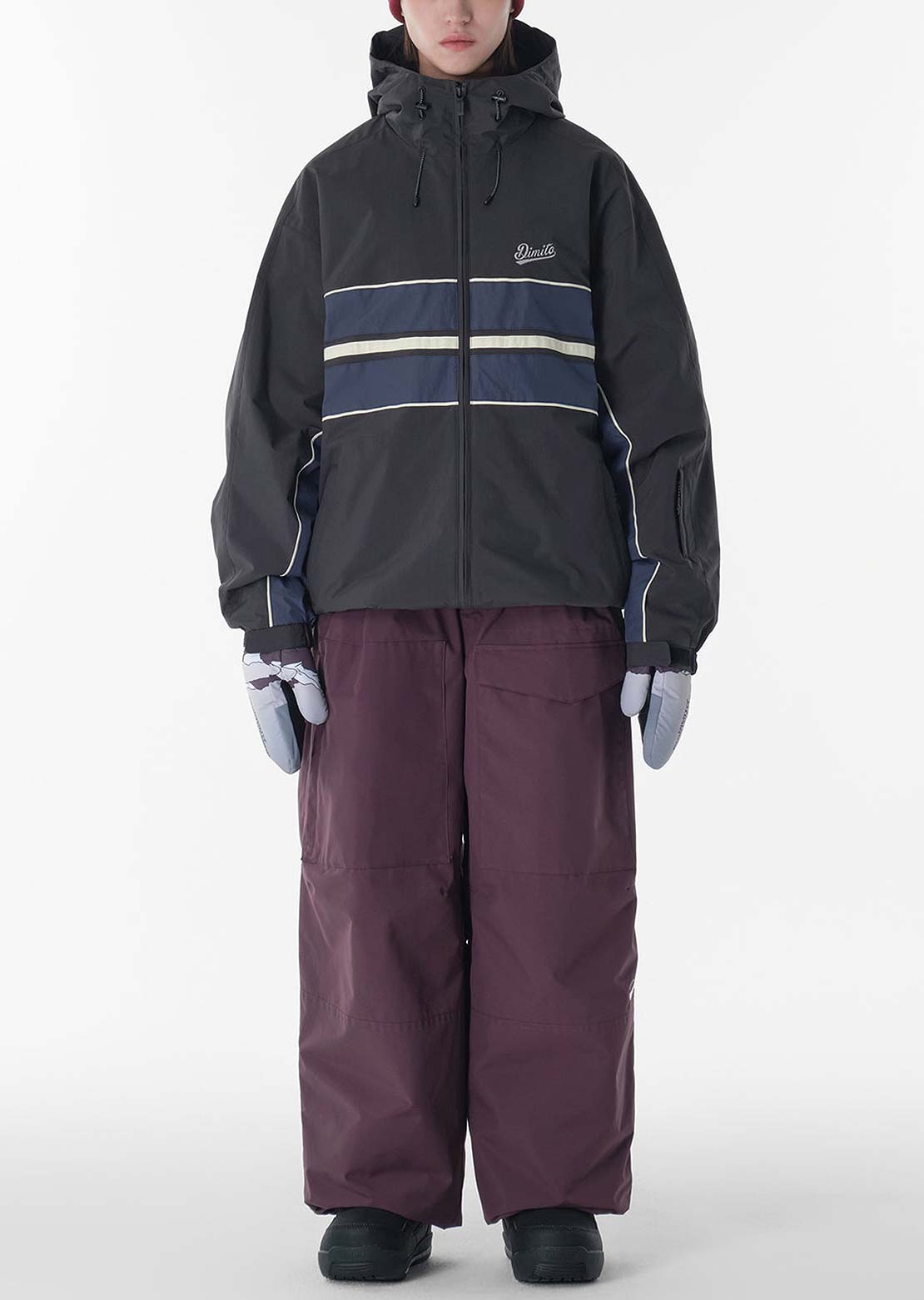 Dimito Unisex Line Wind Jacket Light Black