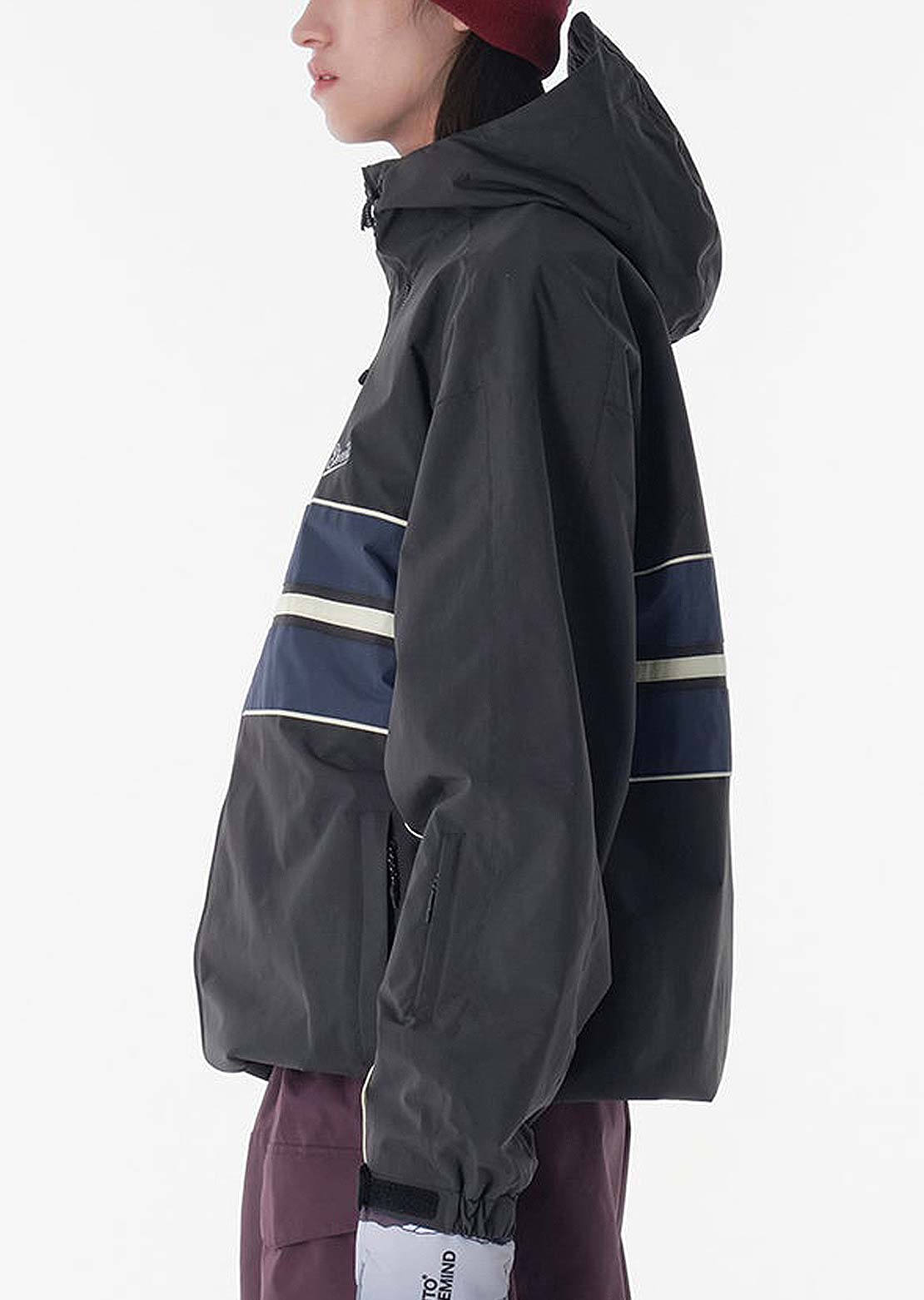 Dimito Unisex Line Wind Jacket Light Black