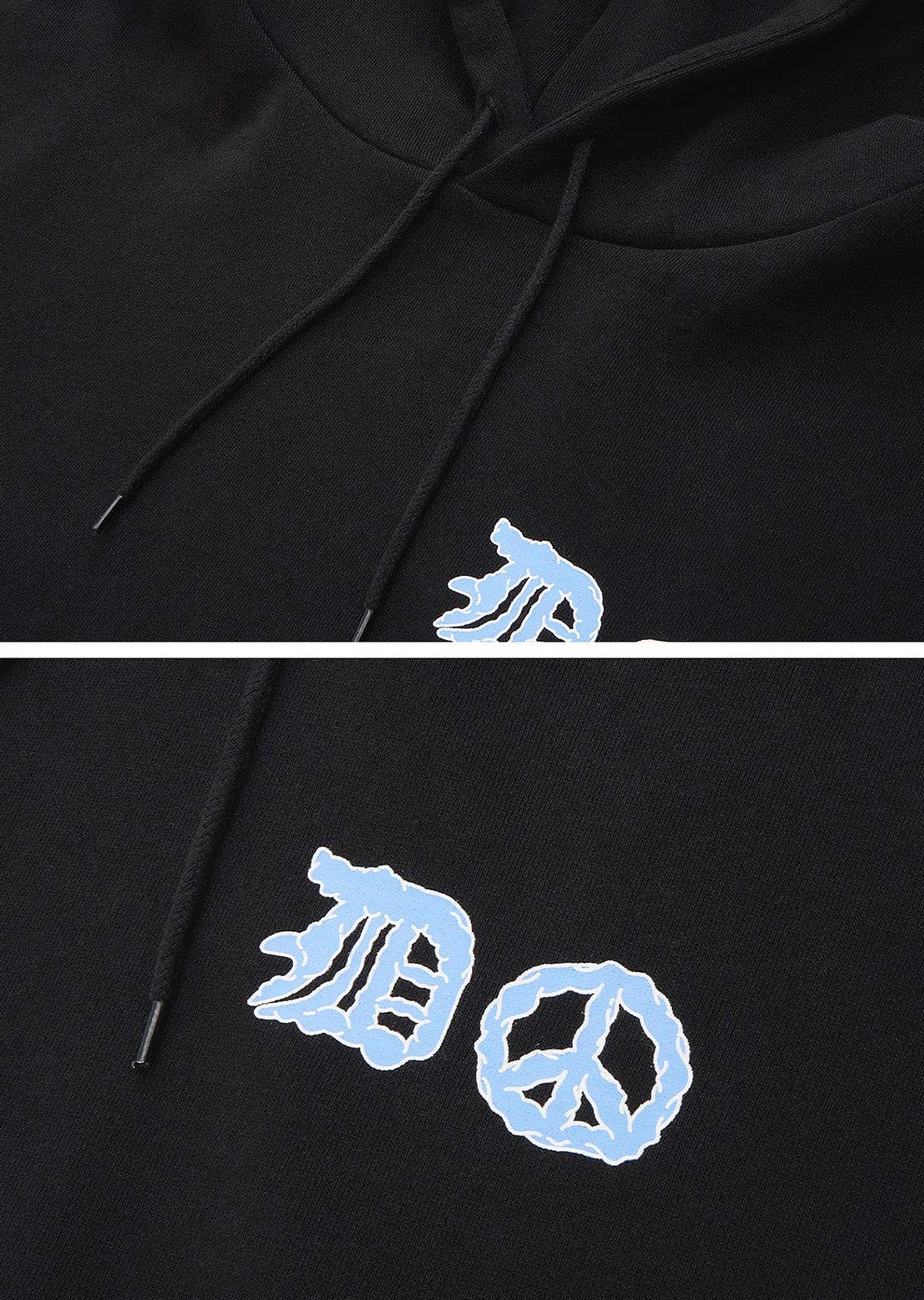 Dimito Unisex Peace Hood Black