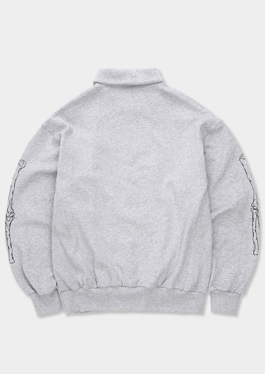 Dimito Unisex Polo Half Zip Sweatshirt Heather Grey