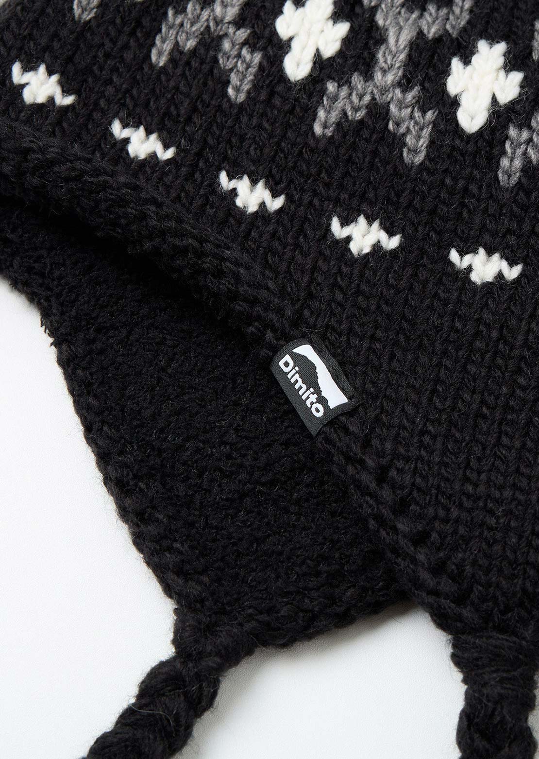Dimito Unisex Simple Crochet Ear Flap Beanie Black