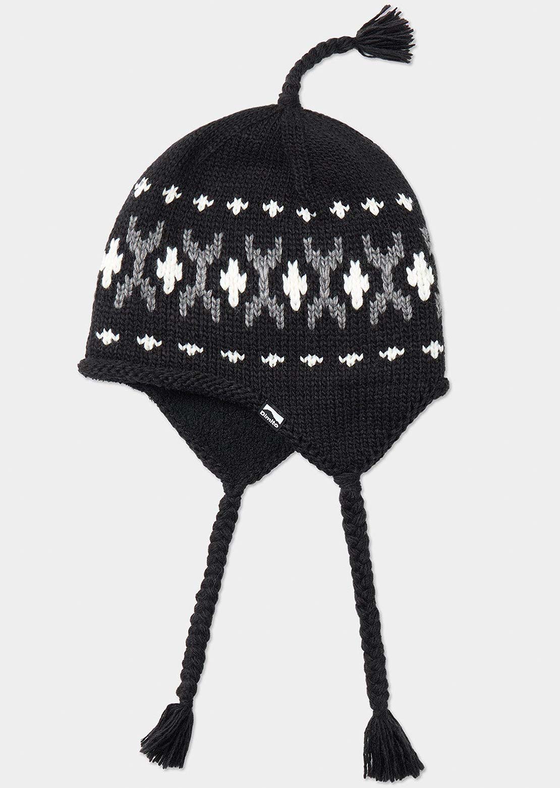 Dimito Unisex Simple Crochet Ear Flap Beanie Black