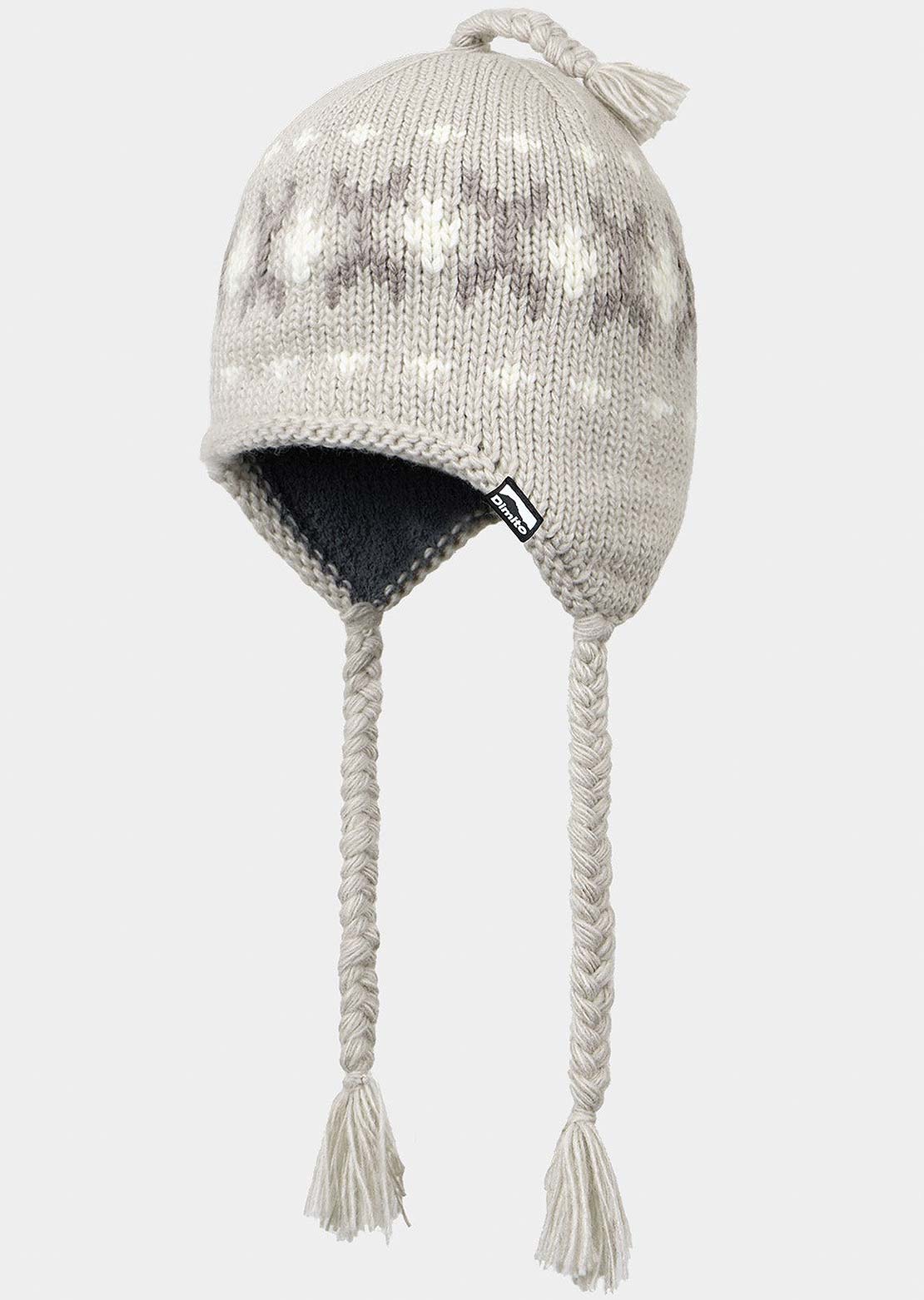 Dimito Unisex Simple Crochet Ear Flap Beanie Grey