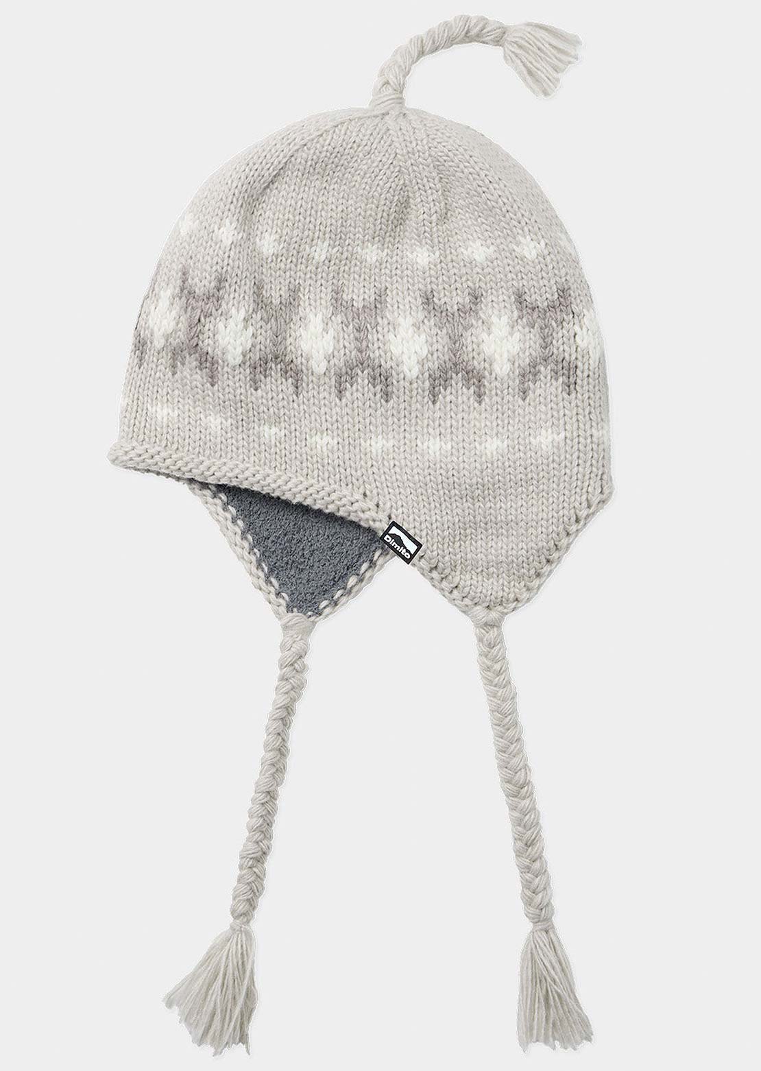 Dimito Unisex Simple Crochet Ear Flap Beanie Grey