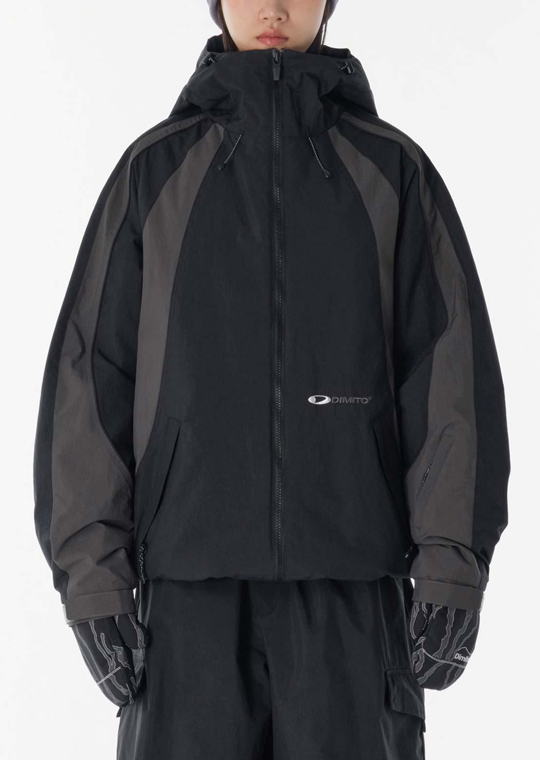 Dimito Unisex Wave Padded Jacket Mid Black