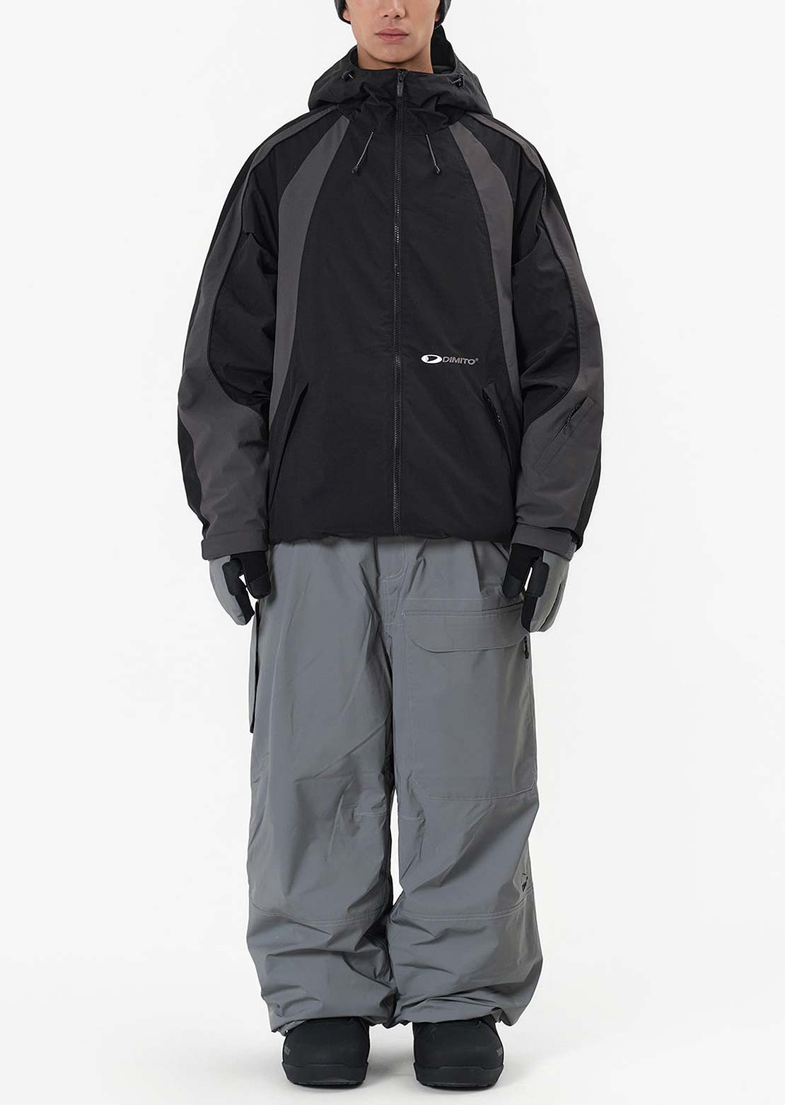 Dimito Unisex Wave Padded Jacket Mid Black