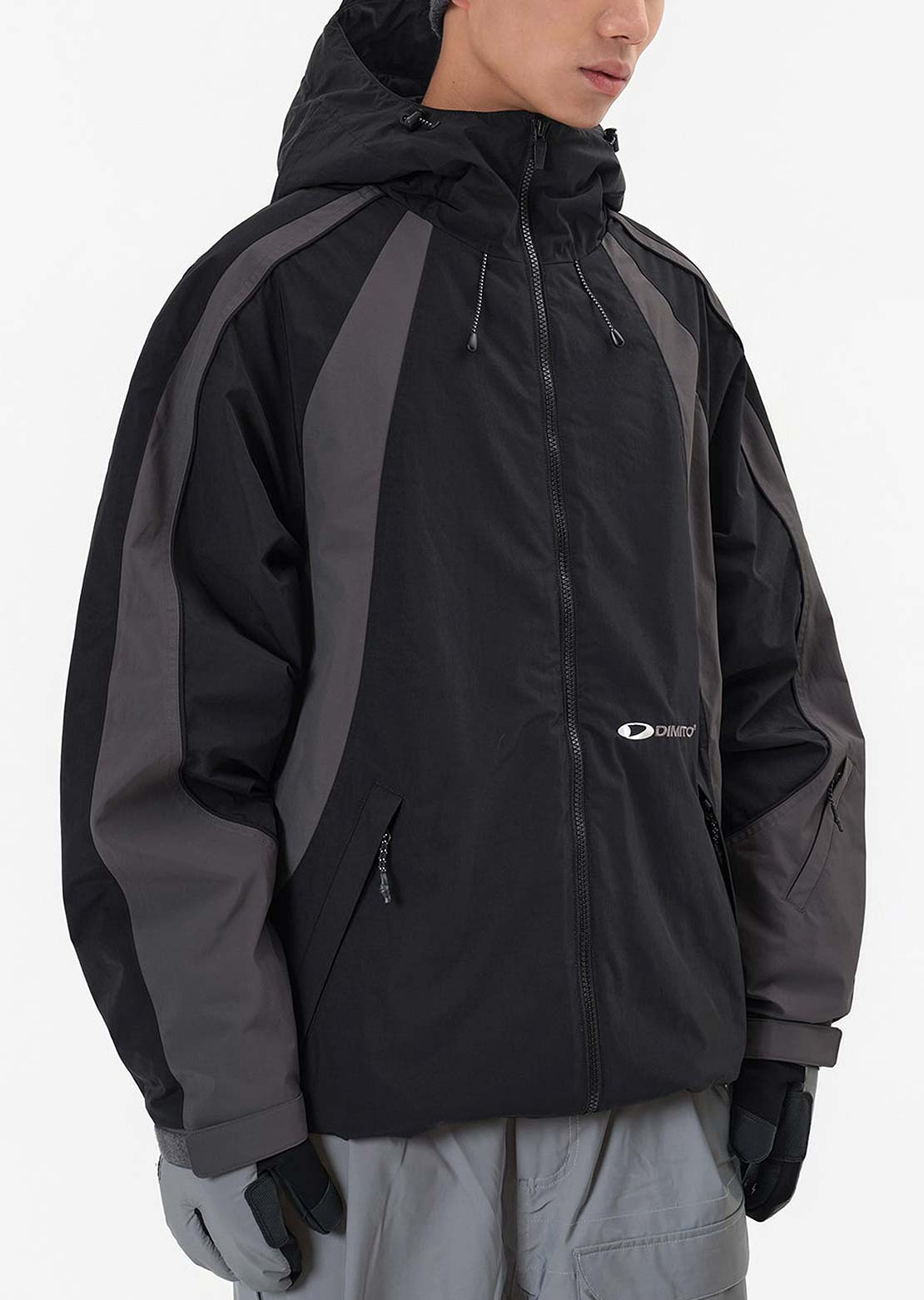 Dimito Unisex Wave Padded Jacket Mid Black