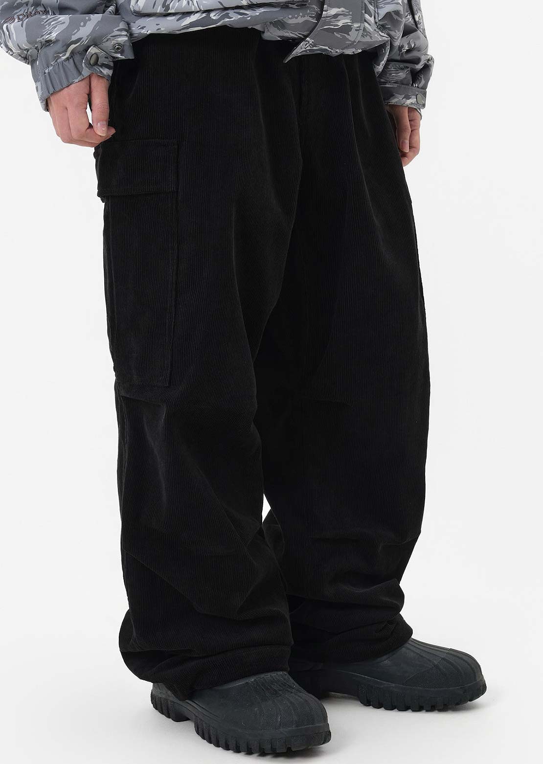 Dimito x Vertex Unisex VTX Corduroy Cargo Pants Black