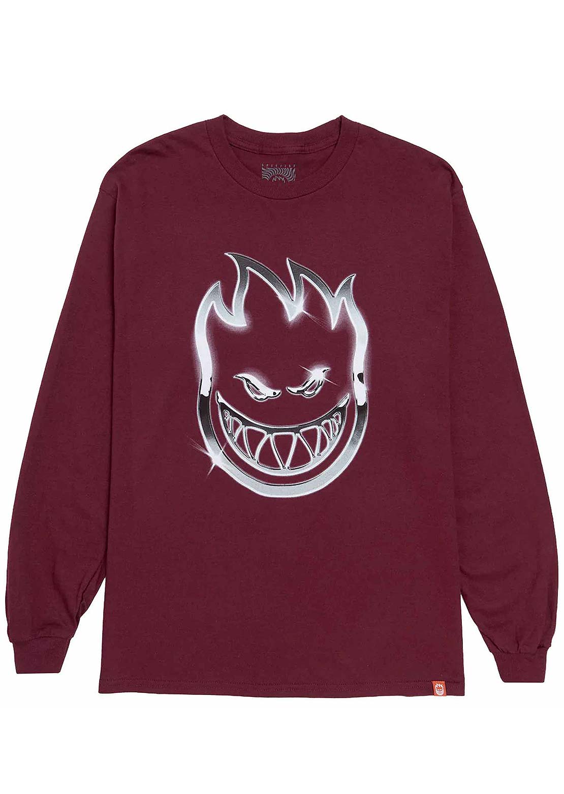 Spitfire Unisex Chrome Bighead Long Sleeve Maroon