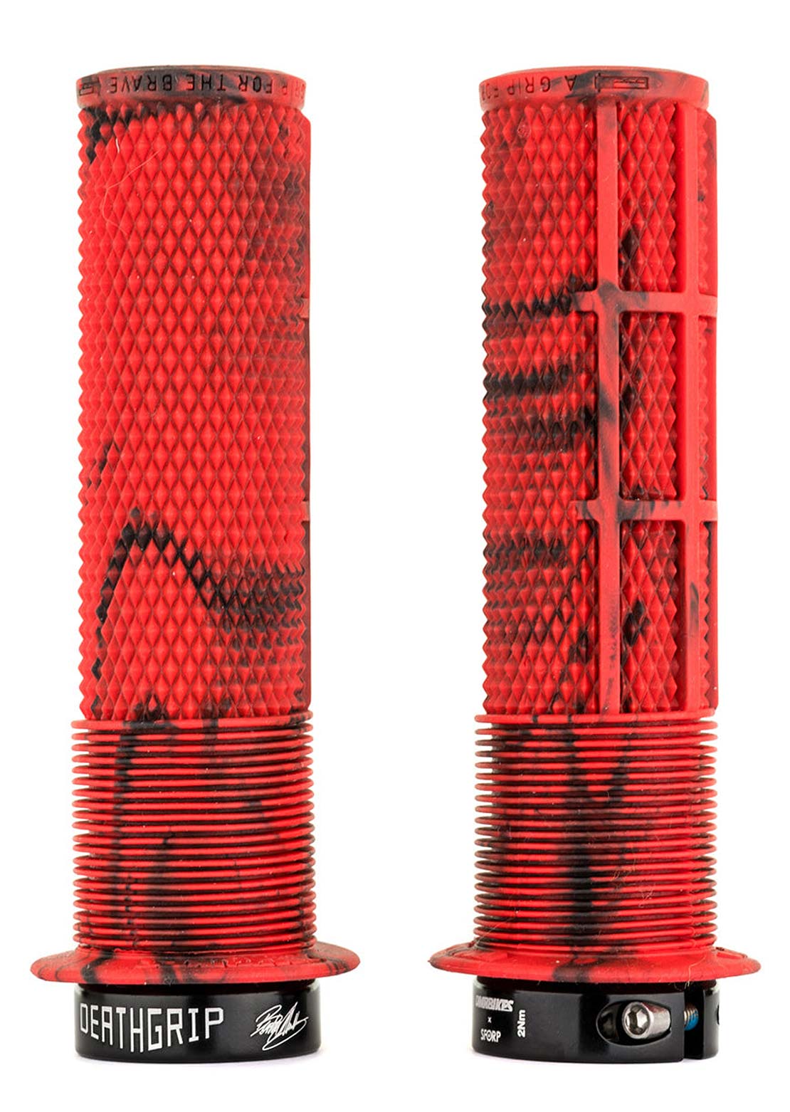 DMR Unisex DeathGrip Flanged Thick Mountain Bike Grip Marble Red