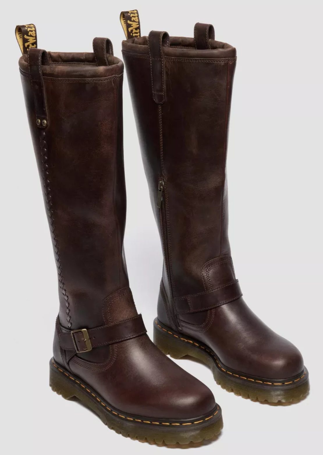 Dr.Martens Women's Anistone BKR High Leg Boots Dark Brown