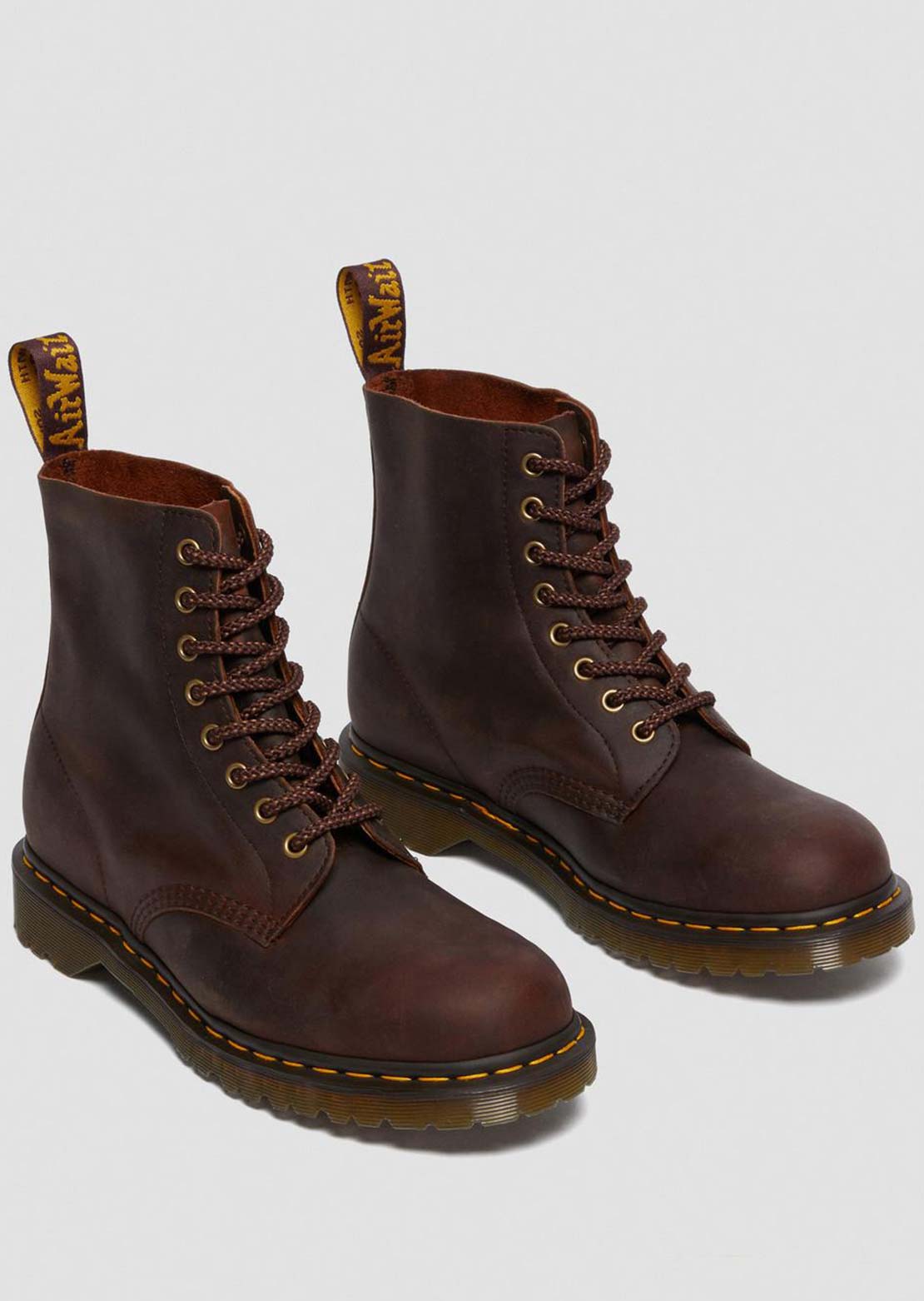 Dr.Martens Men&#39;s 1460 Pascal Waxed Full Grain Boots Chestnut Brown