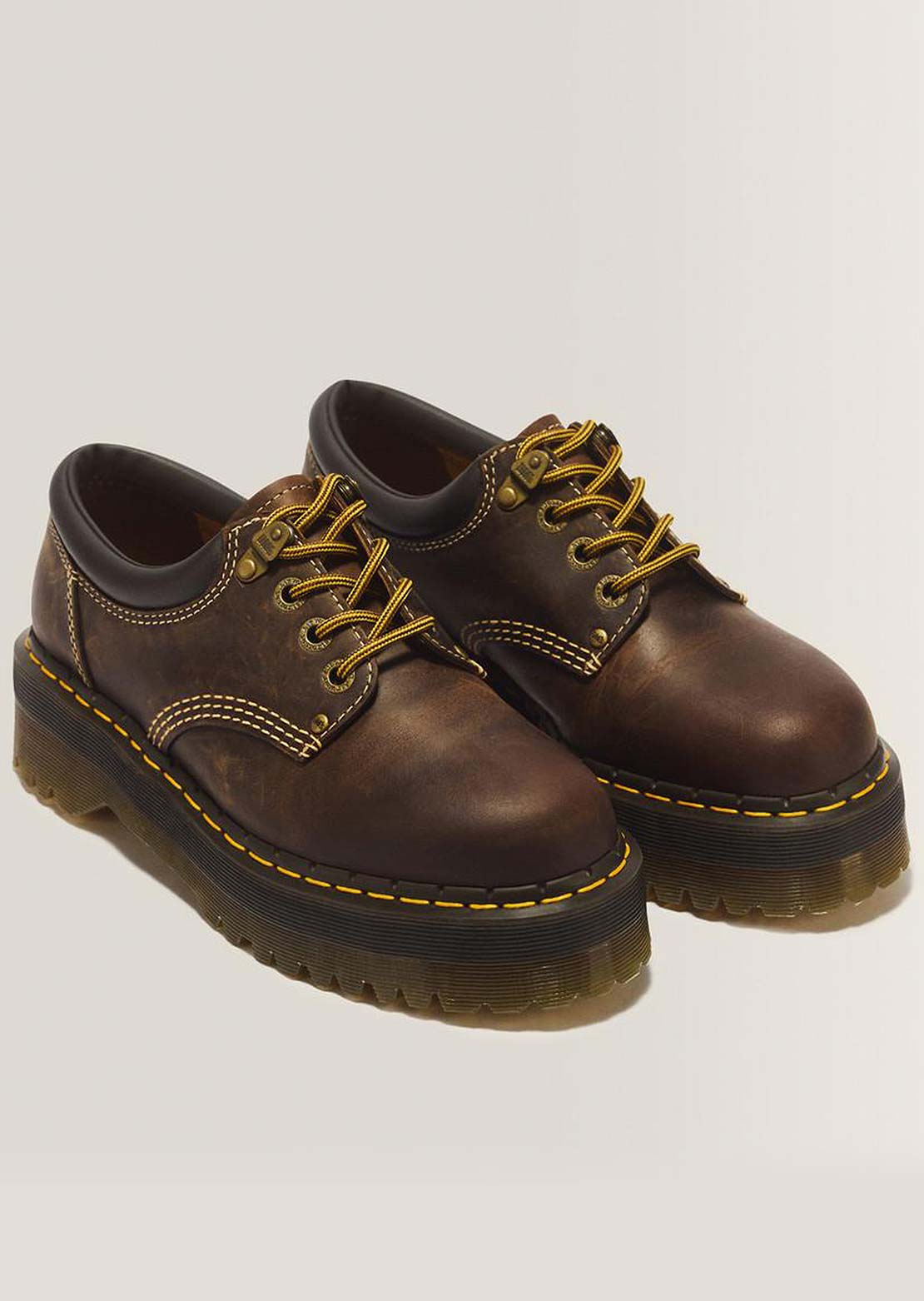 Dr.Martens Women's 8053 Quad Shoes Dark Brown Crazy Horse
