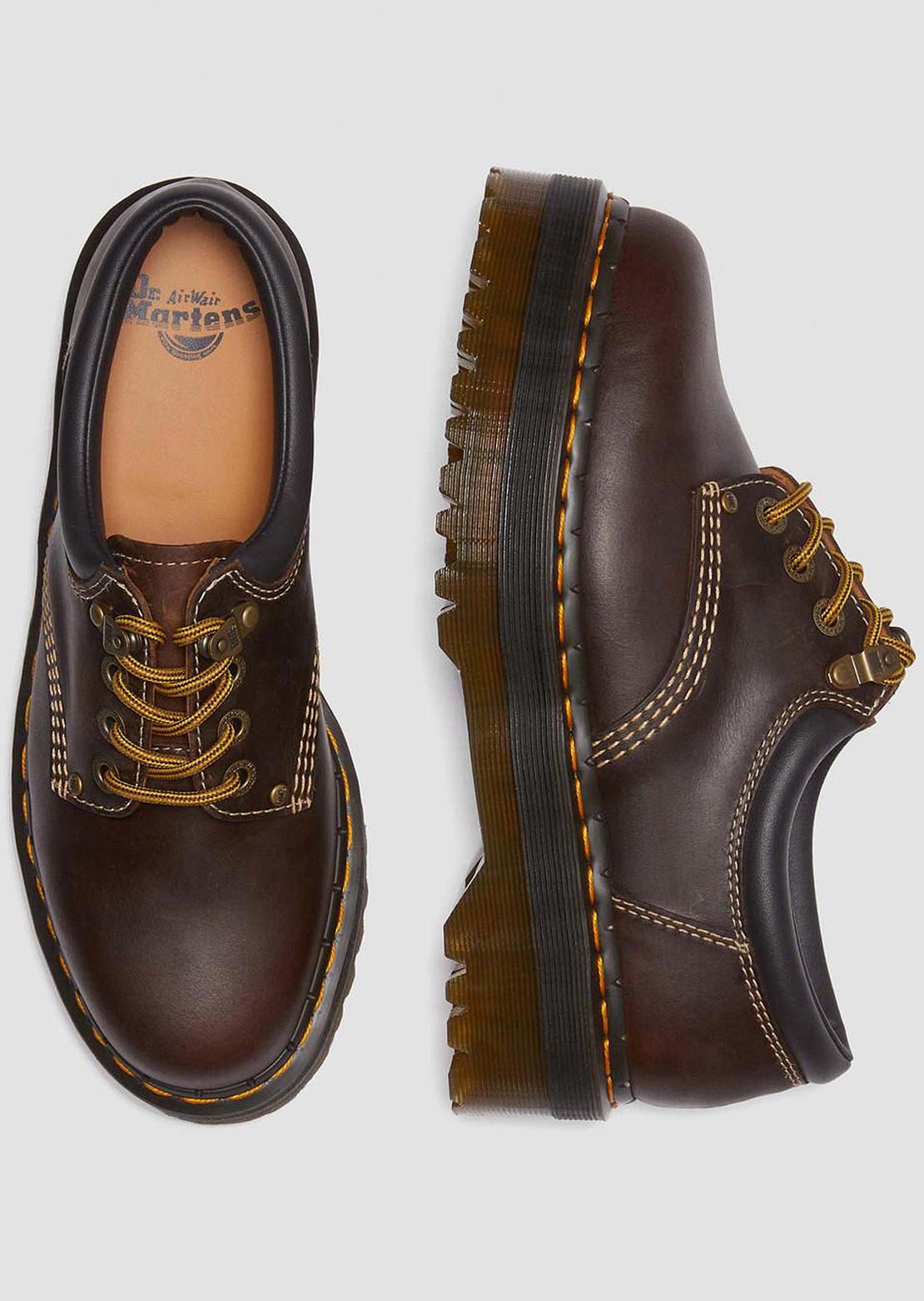 Dr.Martens Women's 8053 Quad Shoes Dark Brown Crazy Horse