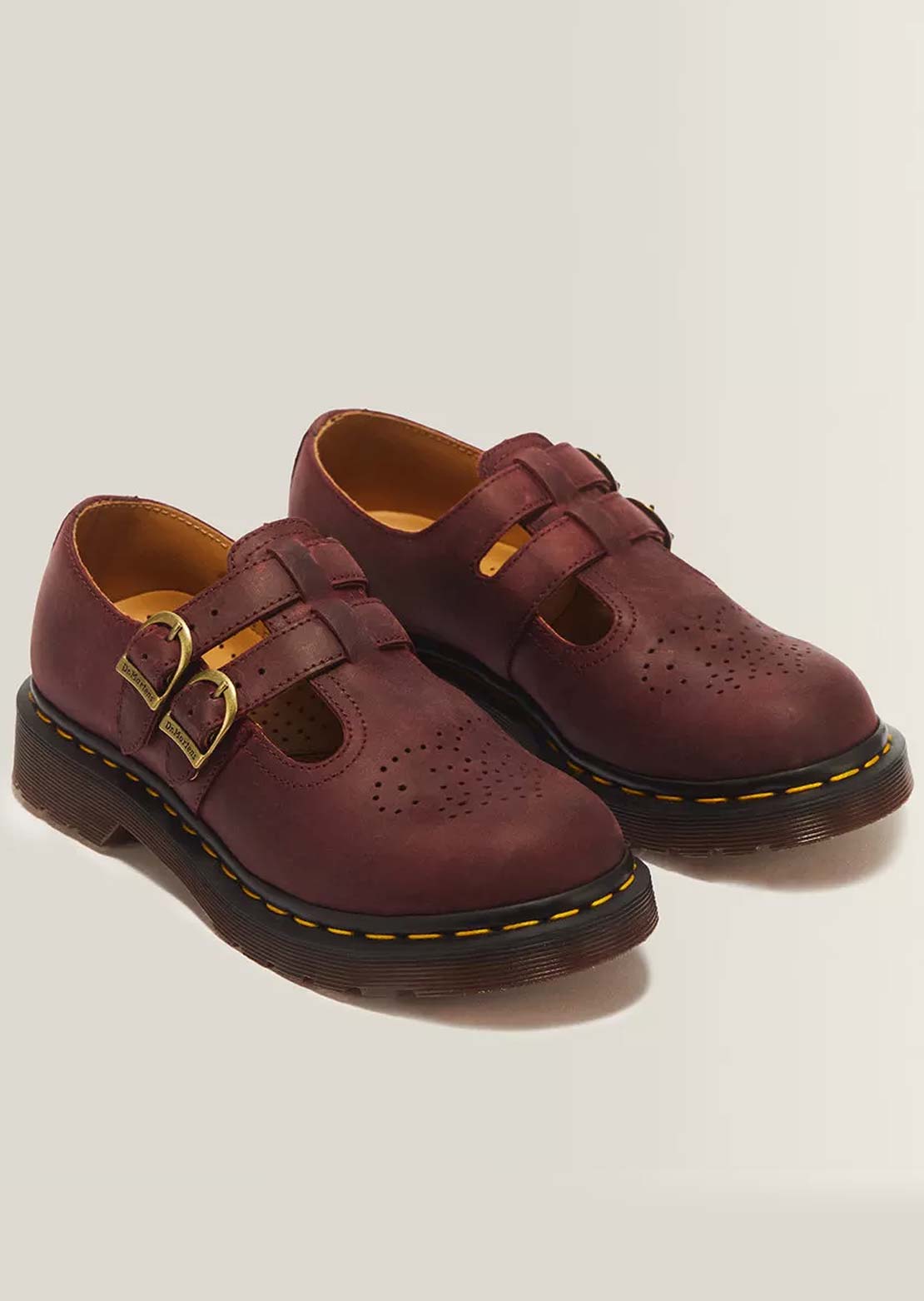 Dr.Martens Women's 8065 Mary Jane Shoes Cherry Red Crazy Horse