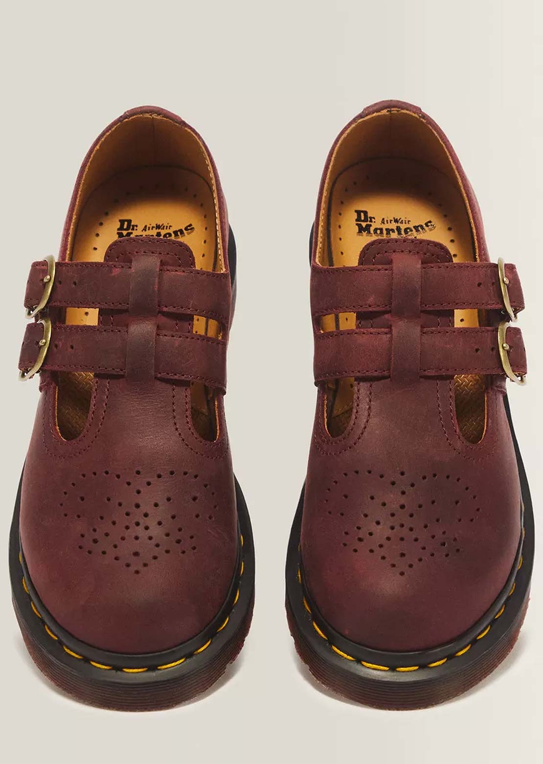 Dr.Martens Women's 8065 Mary Jane Shoes Cherry Red Crazy Horse