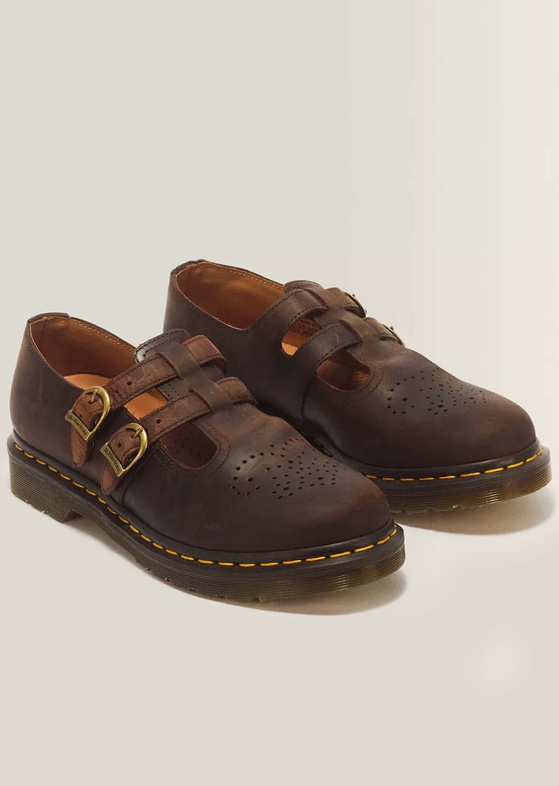 Dr.Martens Women's 8065 Mary Jane Shoes Dark Brown Crazy Horse