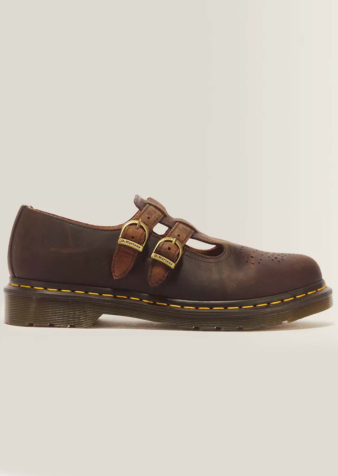 Dr.Martens Women's 8065 Mary Jane Shoes Dark Brown Crazy Horse