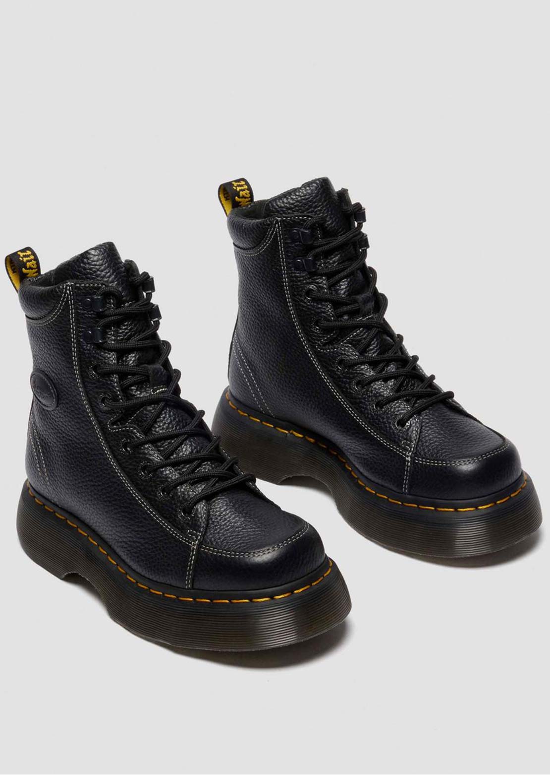 Dr.Martens Women's Buzz 8 Eye Milled Nappa Leather Boots Black