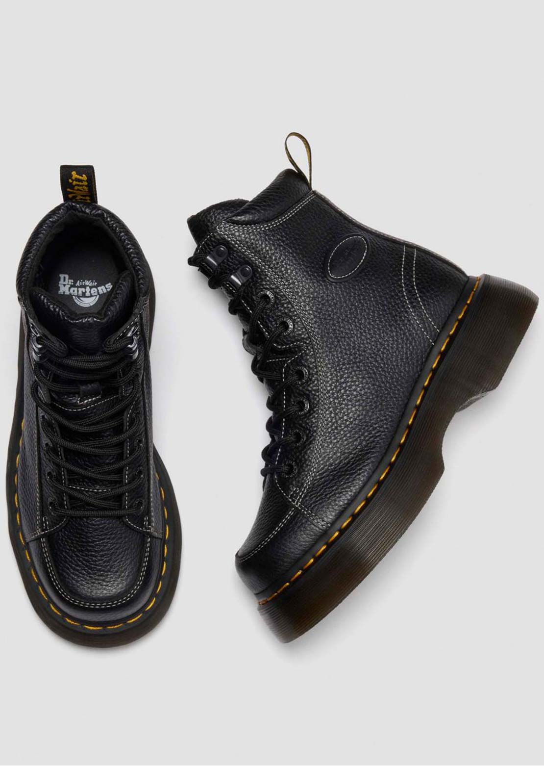 Dr.Martens Women's Buzz 8 Eye Milled Nappa Leather Boots Black