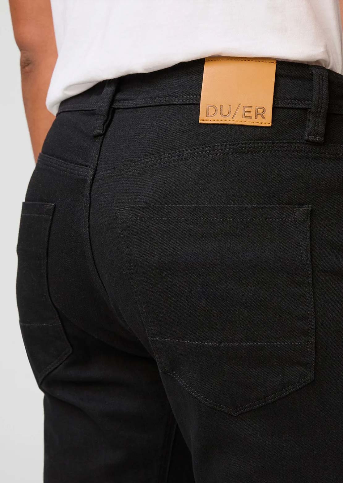 DUER Men's Performance Denim Relaxed Taper Pants Black