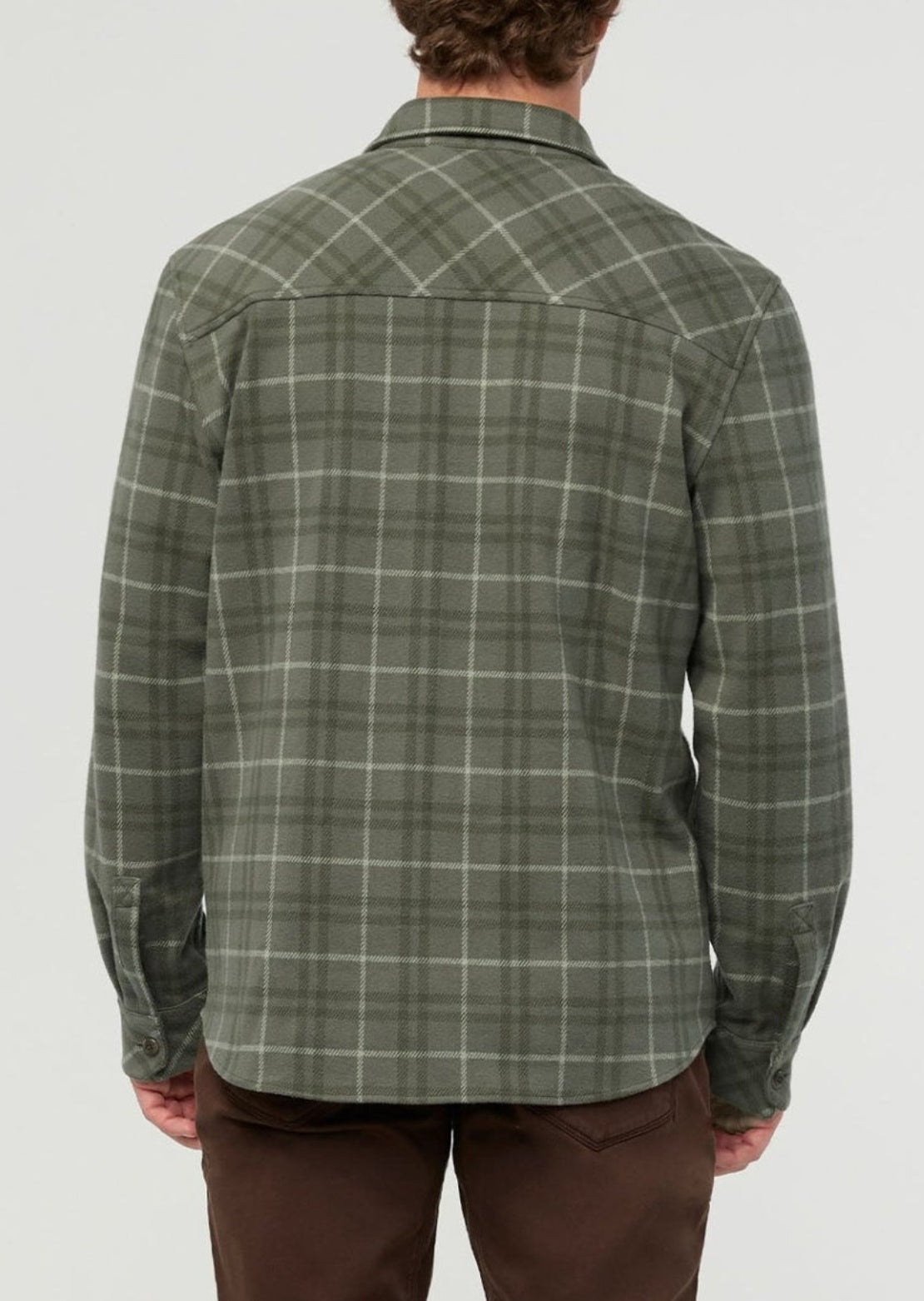 DUER Men's Performance Flannel Button Up Shirt Thyme Plaid