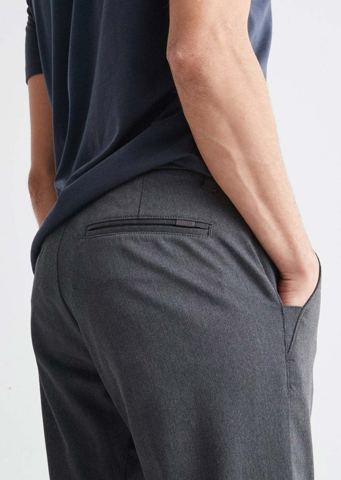 DUER Men&#39;s Smart Stretch Slim Trousers Charcoal Heather