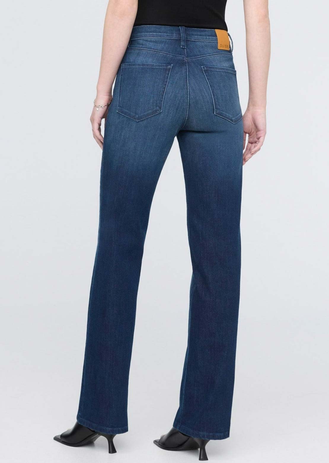 DUER Women's Performance Denim+ High Rise Straight Pants Moonlight