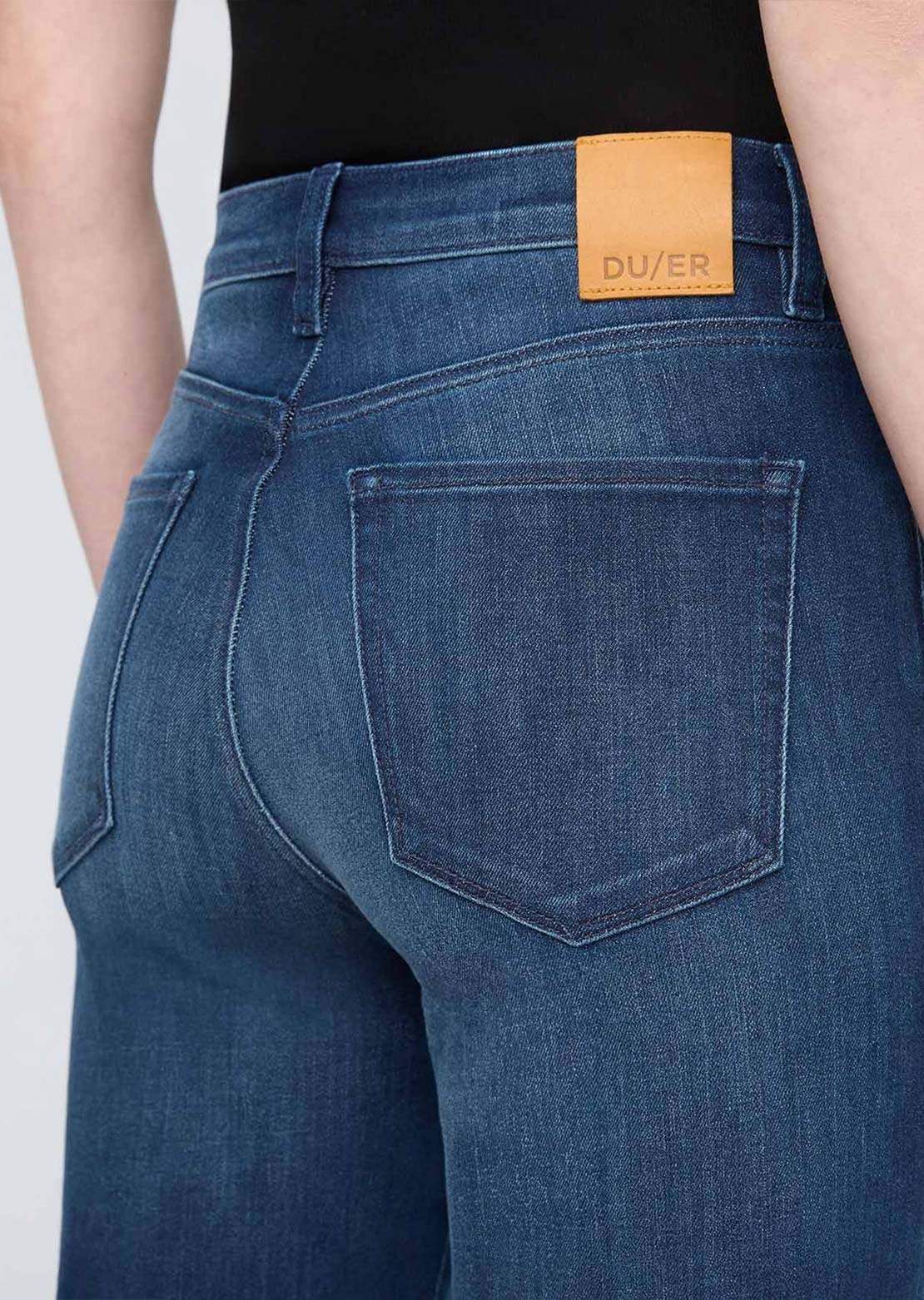 DUER Women's Performance Denim+ High Rise Straight Pants Moonlight