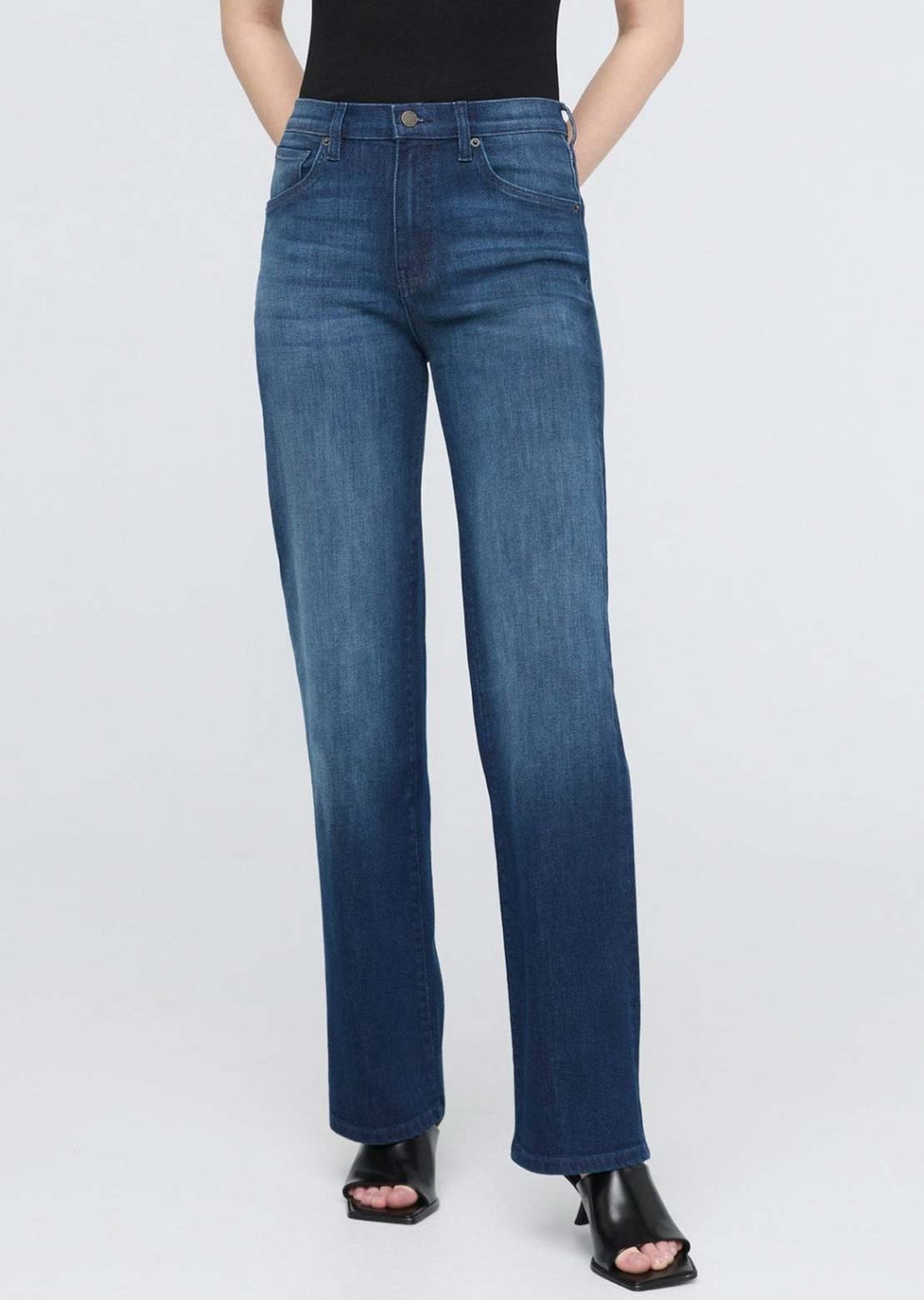 DUER Women's Performance Denim+ High Rise Straight Pants Moonlight