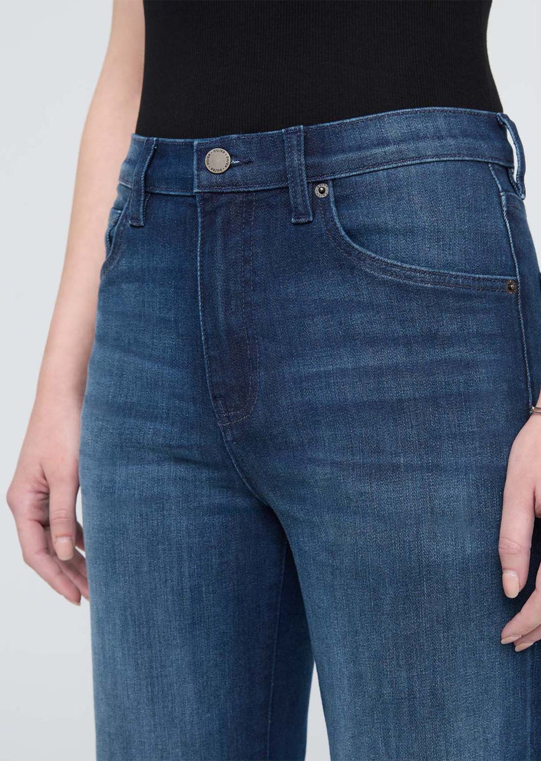 DUER Women's Performance Denim+ High Rise Straight Pants Moonlight