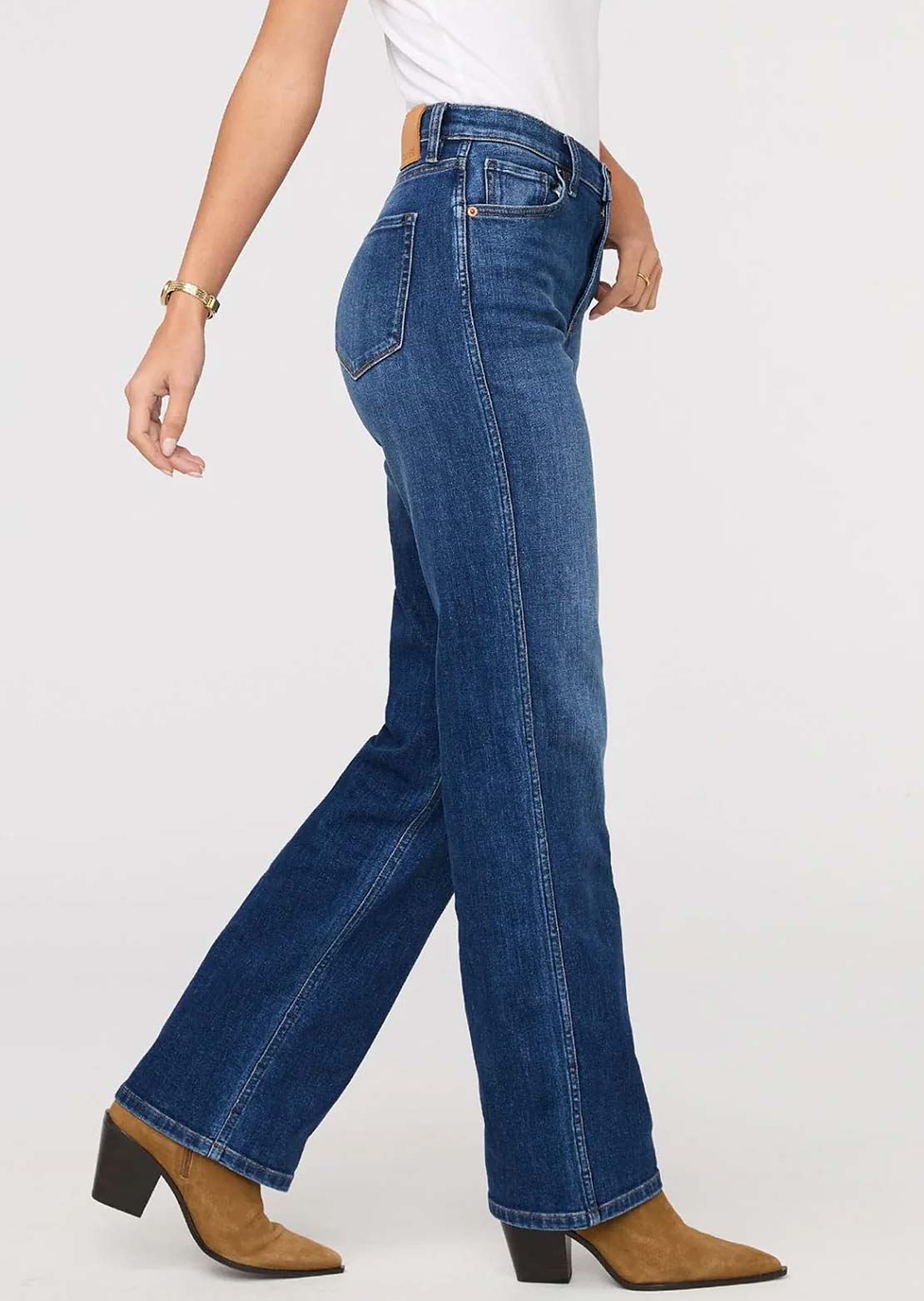 DUER Women's Performance Denim+ High Rise Straight Pants Blue Maize