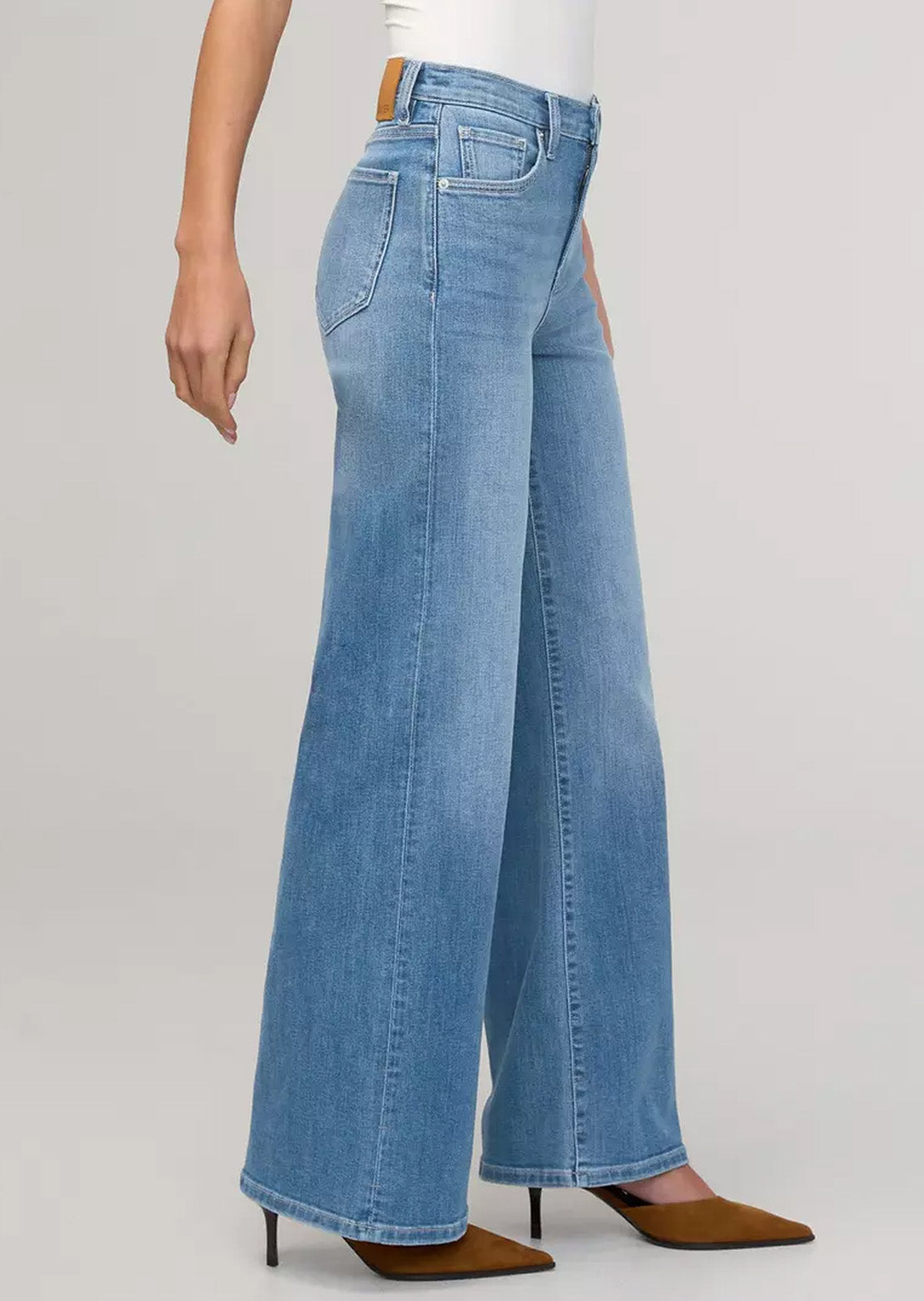 DUER Women's Performance Denim+ High Rise Wide Leg Pants Vintage Seaside
