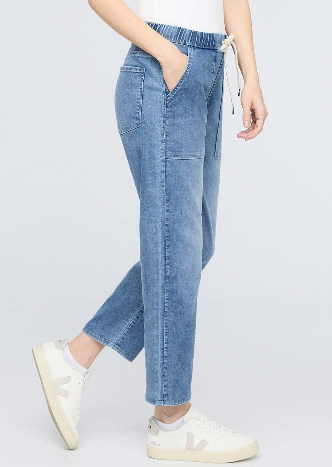 DUER Women's Performance Denim Lite Harbour Pants Light Stone