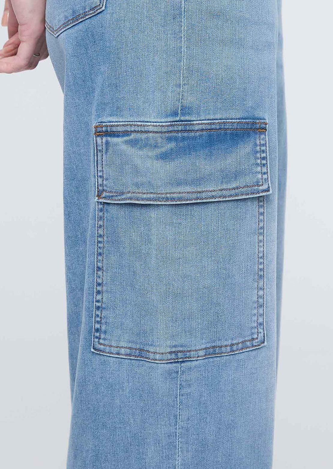 DUER Women's Performance Denim Lite High Rise Cargo Pants Pacific